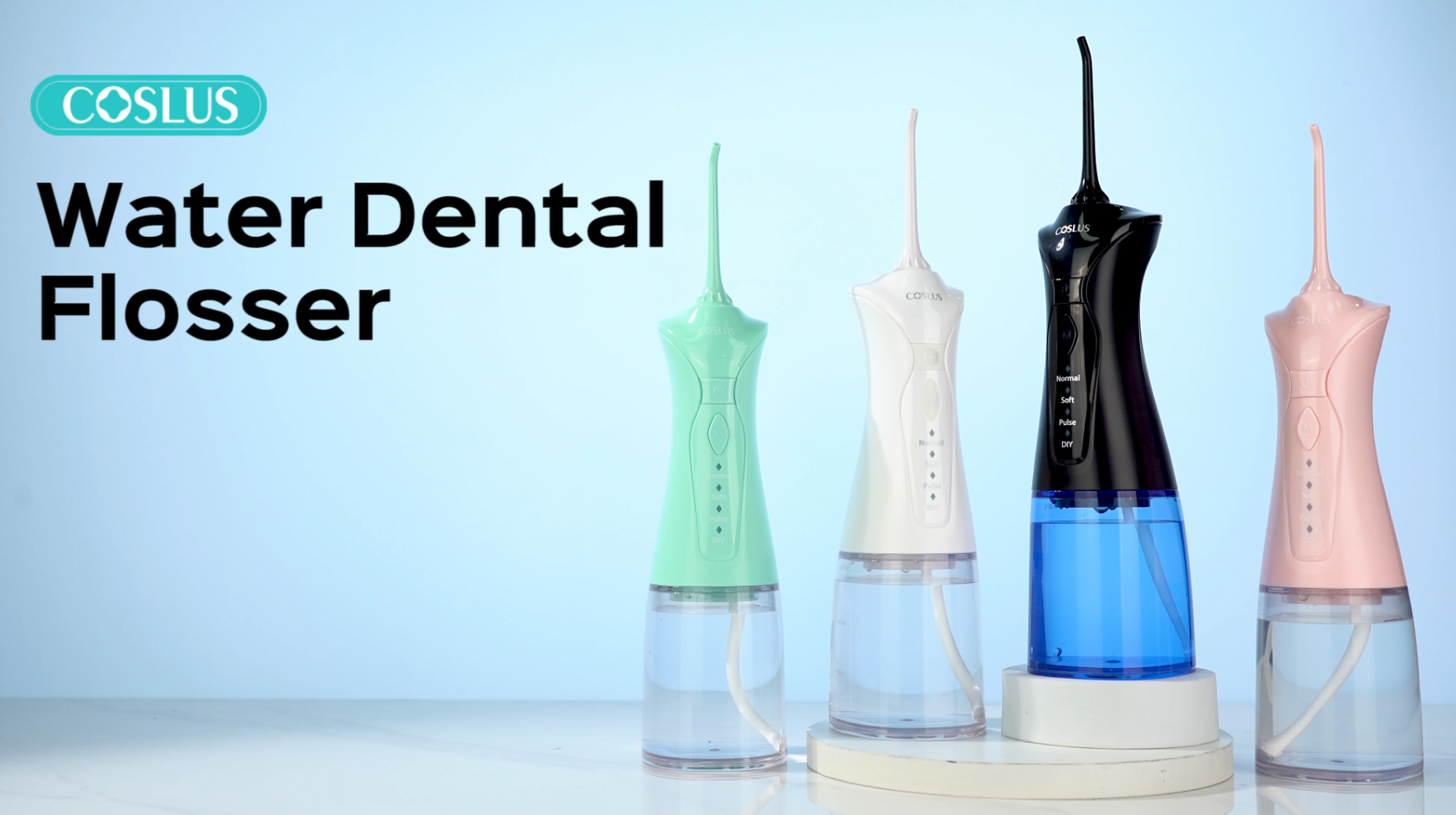 thumbnail video image 2 of COSLUS Water Dental Flosser Pick for Teeth,DIY Mode,300ML,IPX7 Waterproof,Portable,Rechargeable,for Home Travell-White, 2 of 8