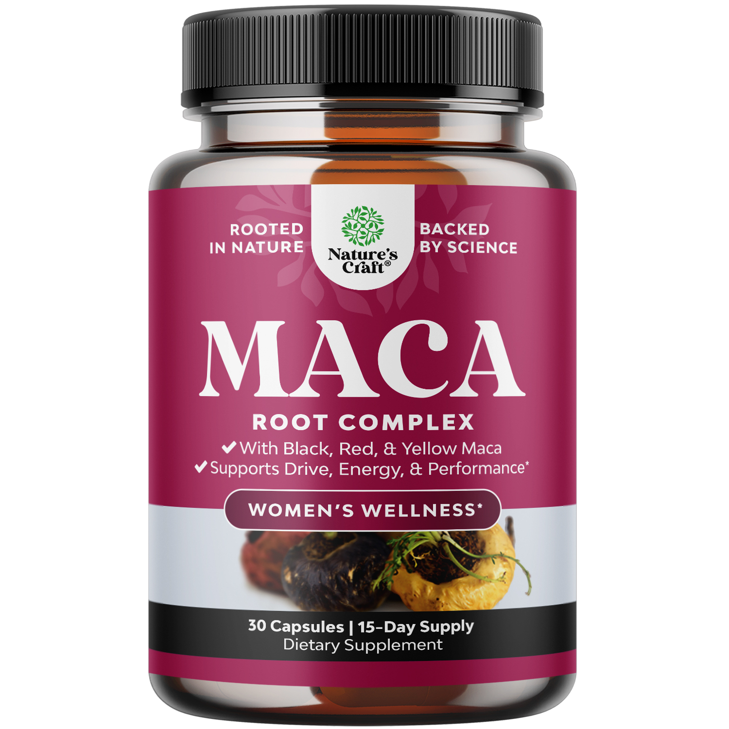 thumbnail video image 2 of Nature’s Craft Organic Maca Root Capsules for Women, Potent Herbal Supplement, 30 Count, 2 of 9