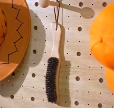 thumbnail video image 2 of 2 Pcs Horsehair Felt Hat Brush Kit Lint Brush with Cleaning Sponge Felt Cowboy Hat Remover Kit Remove Dust Lint Brushes for Clothes Western Hats, Shoes(Wooden Color,Wood), 2 of 7