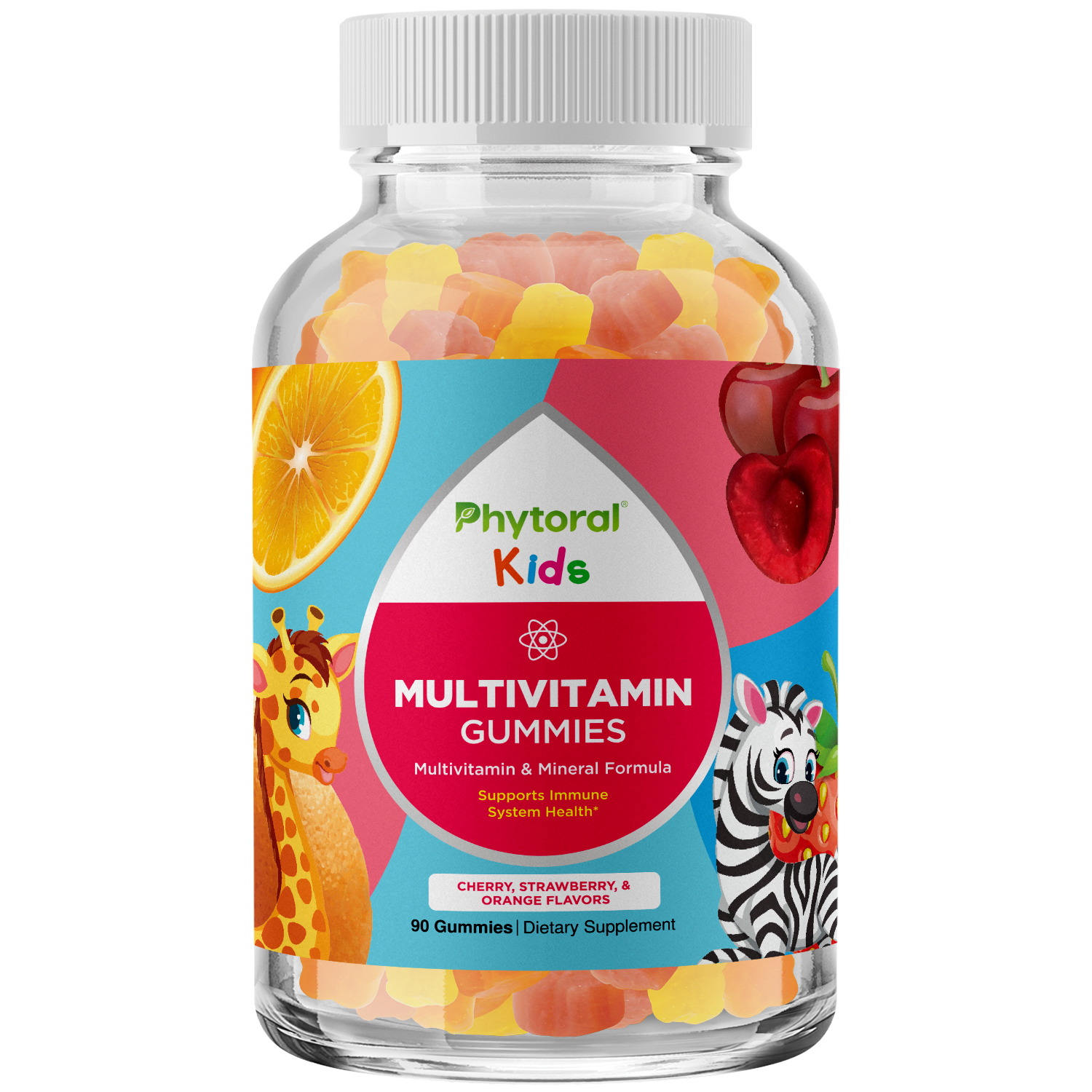 thumbnail video image 3 of Kids Multivitamin Gummies - Phytoral 90ct Delicious Children's Natural Gummy Vitamins for Immune Support - Vitamin A, B, C, D, Zinc & More!, 3 of 10