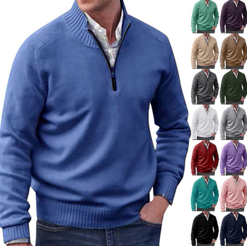 thumbnail video image 2 of snowsong Mens Coat Jackets For Men Autumn Men's Solid Color Casual Loose V Neck Tight Pullover Sweater Fleece Jacket Men Army Green 4XL, 2 of 3