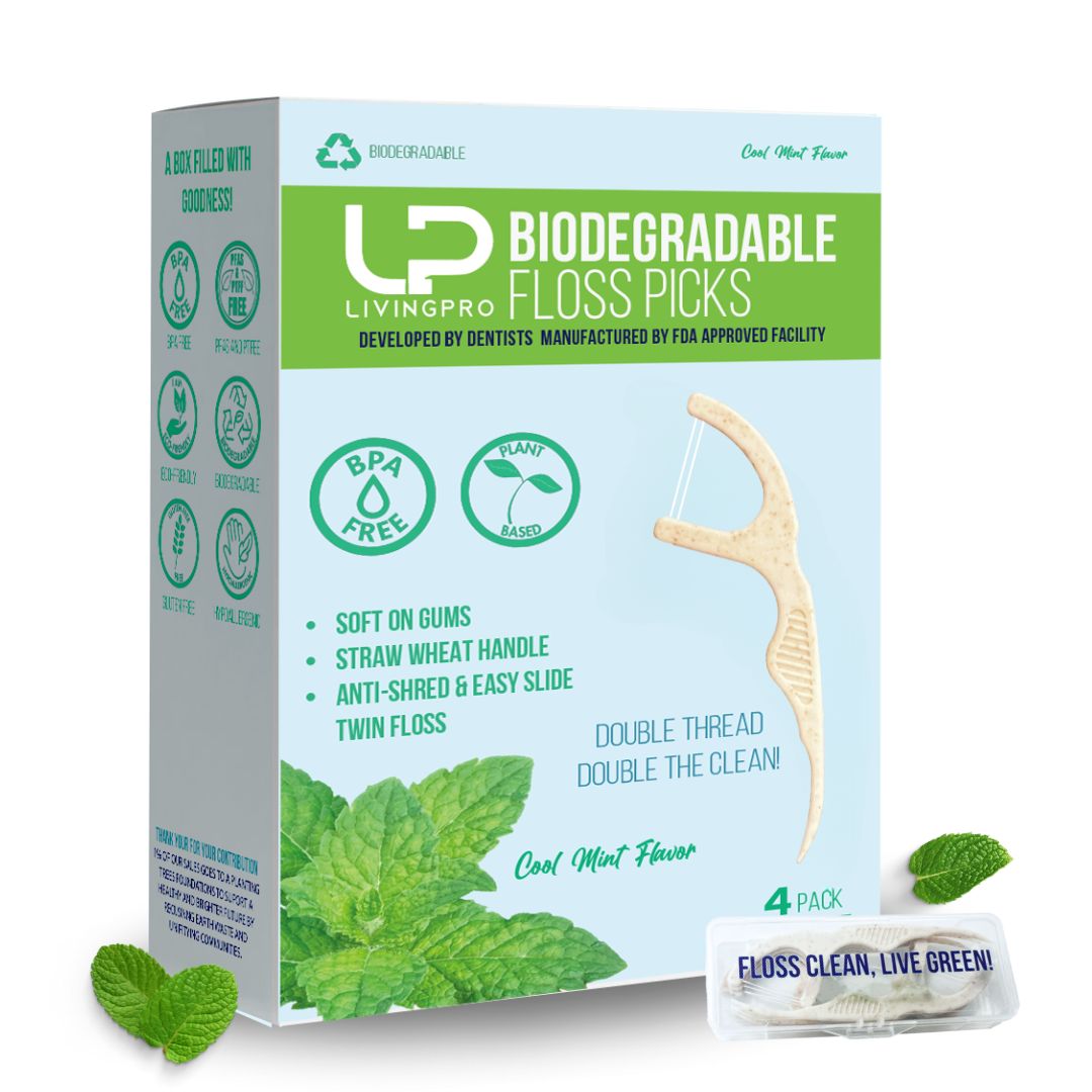 thumbnail video image 2 of Twin Line Biodegradable Floss Picks (220 Count) - Compostable Tooth Flossers Minty Fresh-Double Thread 2X The Clean | Bonus Travel Case | Thing Thread Glide Easy & Shred-Resistant, 2 of 13