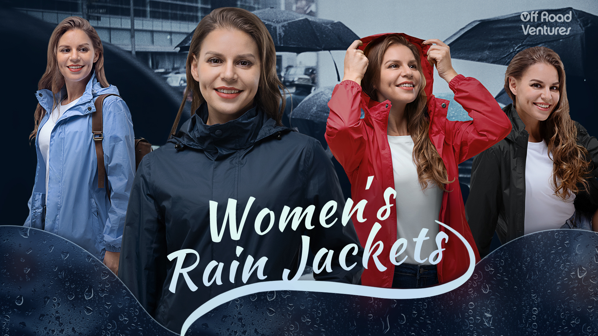 thumbnail video image 2 of Off Road Ventures Woman Packable Rain jacket Hooded lightweight Windbreaker Waterproof Raincoat With Pocket, 2 of 7
