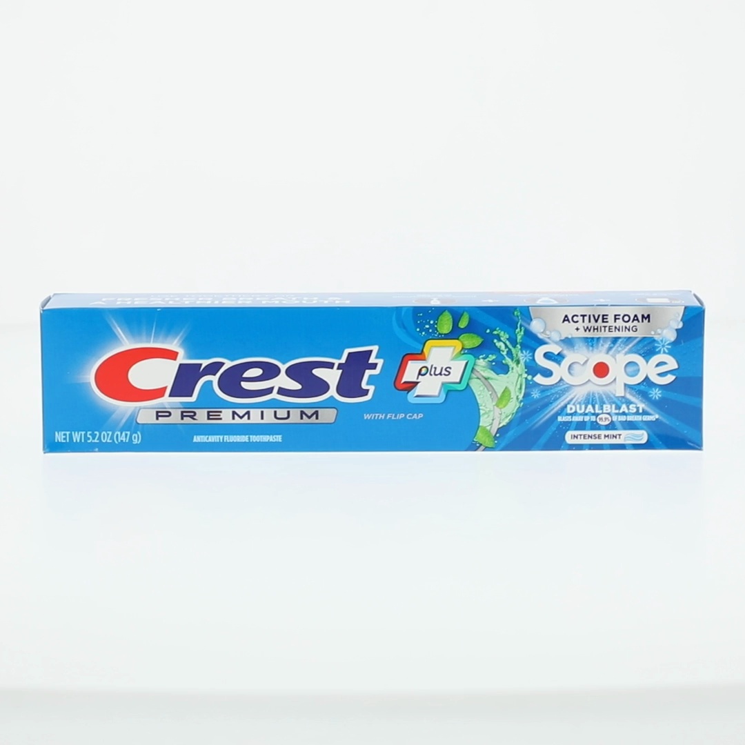 Crest Toothpaste, Premium Plus Scope Dual Blast Toothpaste, Mint