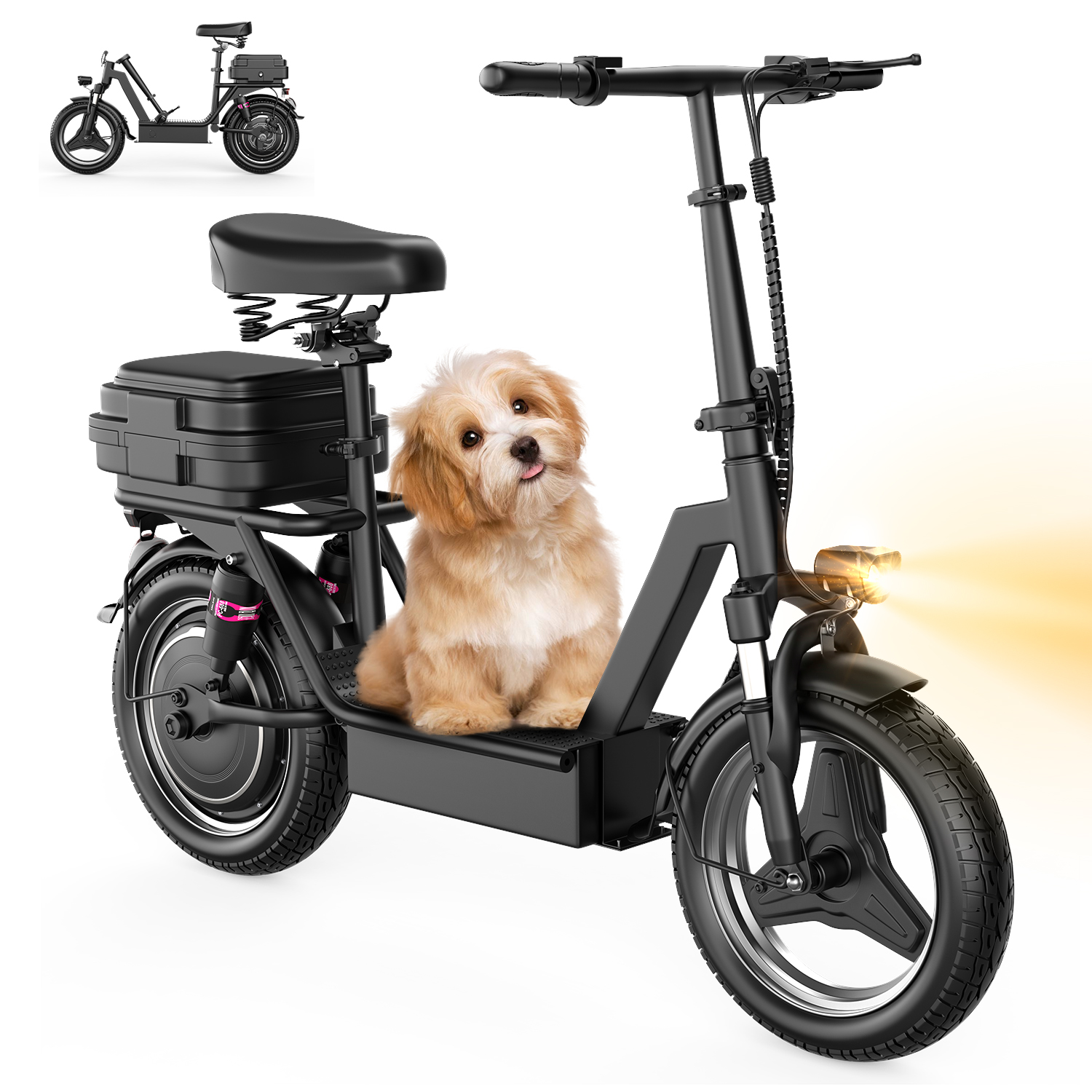 thumbnail video image 2 of ASKGO K11 Commuter Electric Scooter,1200W Peak Motor 48V 15Ah High-Performance E-scooter, 14 " Commuter Electric Scooter with Seat &Carry Basket-Up to 35Miles 25MPH,Electric Scooter For Adults,UL2272, 2 of 11