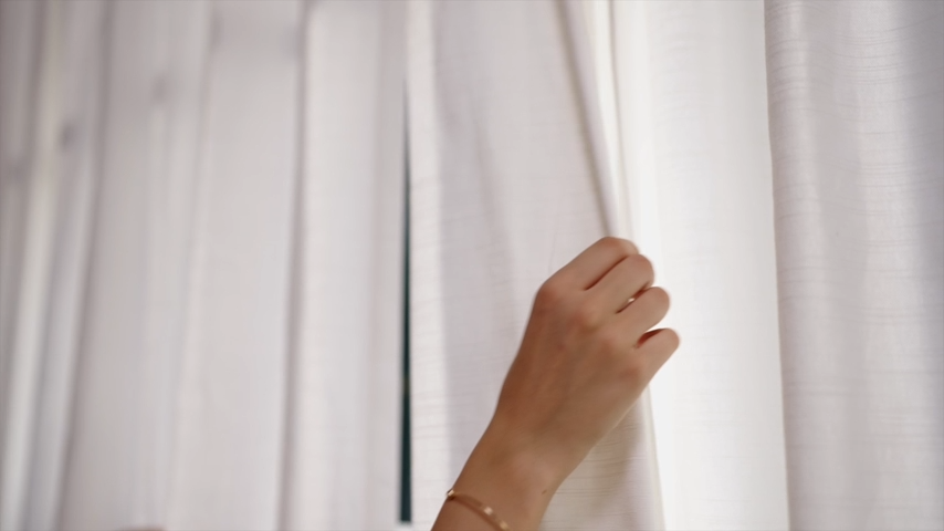 thumbnail video image 2 of Bedding Craft White Cotton Slub Textured Curtains for Living Room & Bedroom, Farmhouse Window Drapes, Set of 2, 50" x 63", 2 of 6