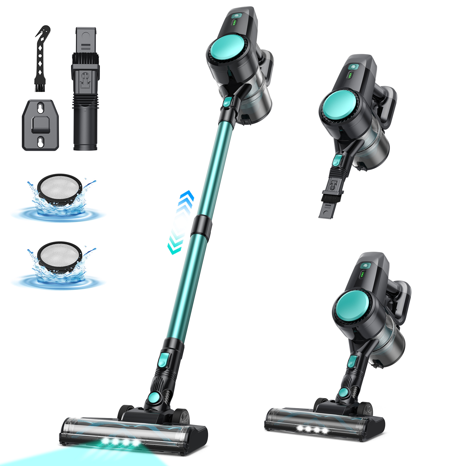 thumbnail video image 2 of YOMA Cordless Vacuum Cleaner, Ultra-Lightweight Stick Vacuum, 40mins Runtime, 6 in 1 Powerful Handheld Vacuum for Home Hard Floor Carpet Pet Hair, 2 of 11
