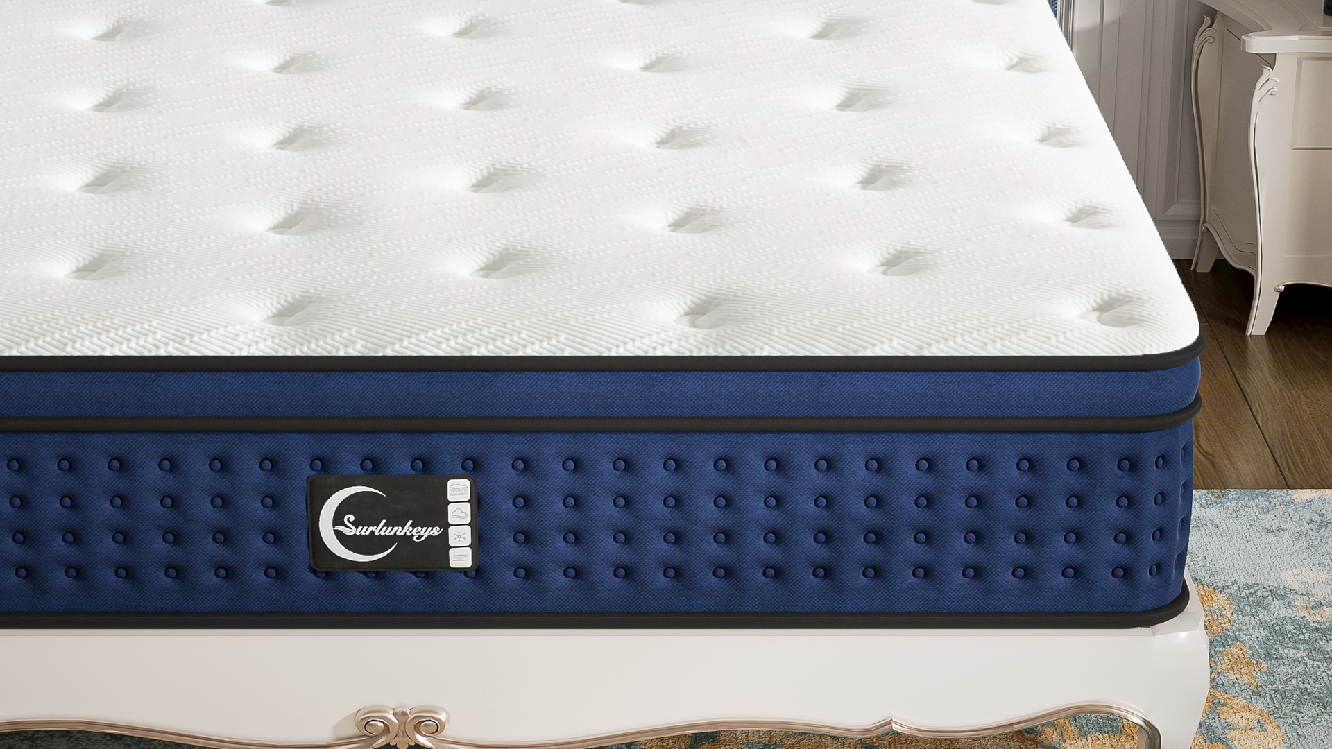 thumbnail video image 2 of Surlunkeys 14 inch King Size Mattress in a Box, Gel Memory Foam Hybrid Mattress Medium Firm with Pocket Coils for Pressure Relief, 2 of 8