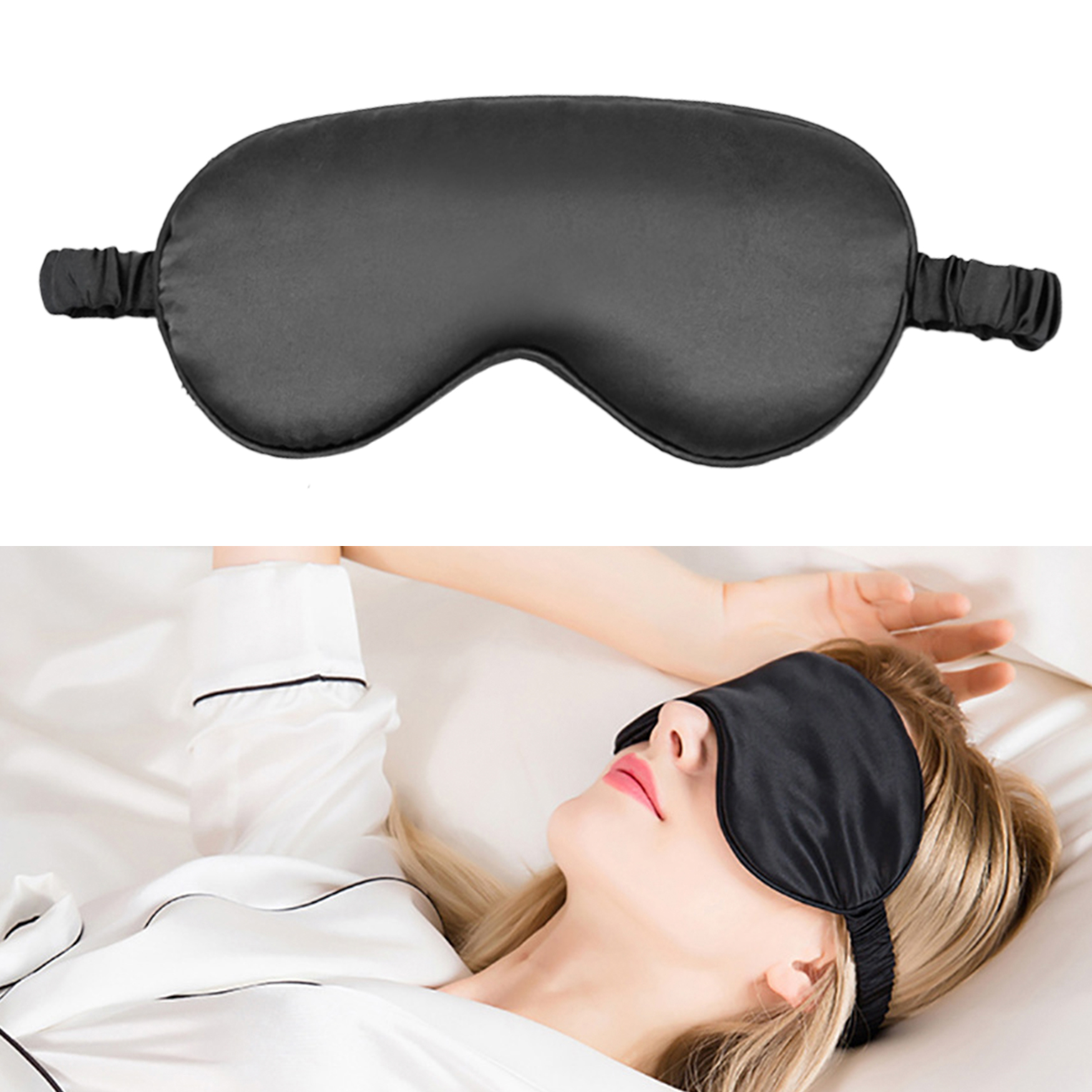 thumbnail video image 2 of Tisoloow Silk Sleep Mask for Sleeping with Adjustable Strap Satin Blackout Sleeping Eye Mask for Men&Women Soft Eye Cover Eyeshade for Night Sleeping Black&Grey&Green&Pink One Size, 2 of 9
