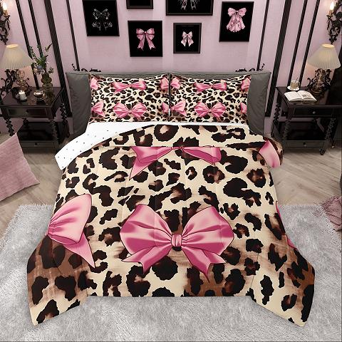 thumbnail video image 2 of Homewish Red Brown Black Queen Comforter Set,Leopard Print Bedding Sets,Safari Animal Cheetah Bedding Comforter Set For Girl Boy,Microfiber Bedroom Decor Reversible,3 Pieces, 2 of 9