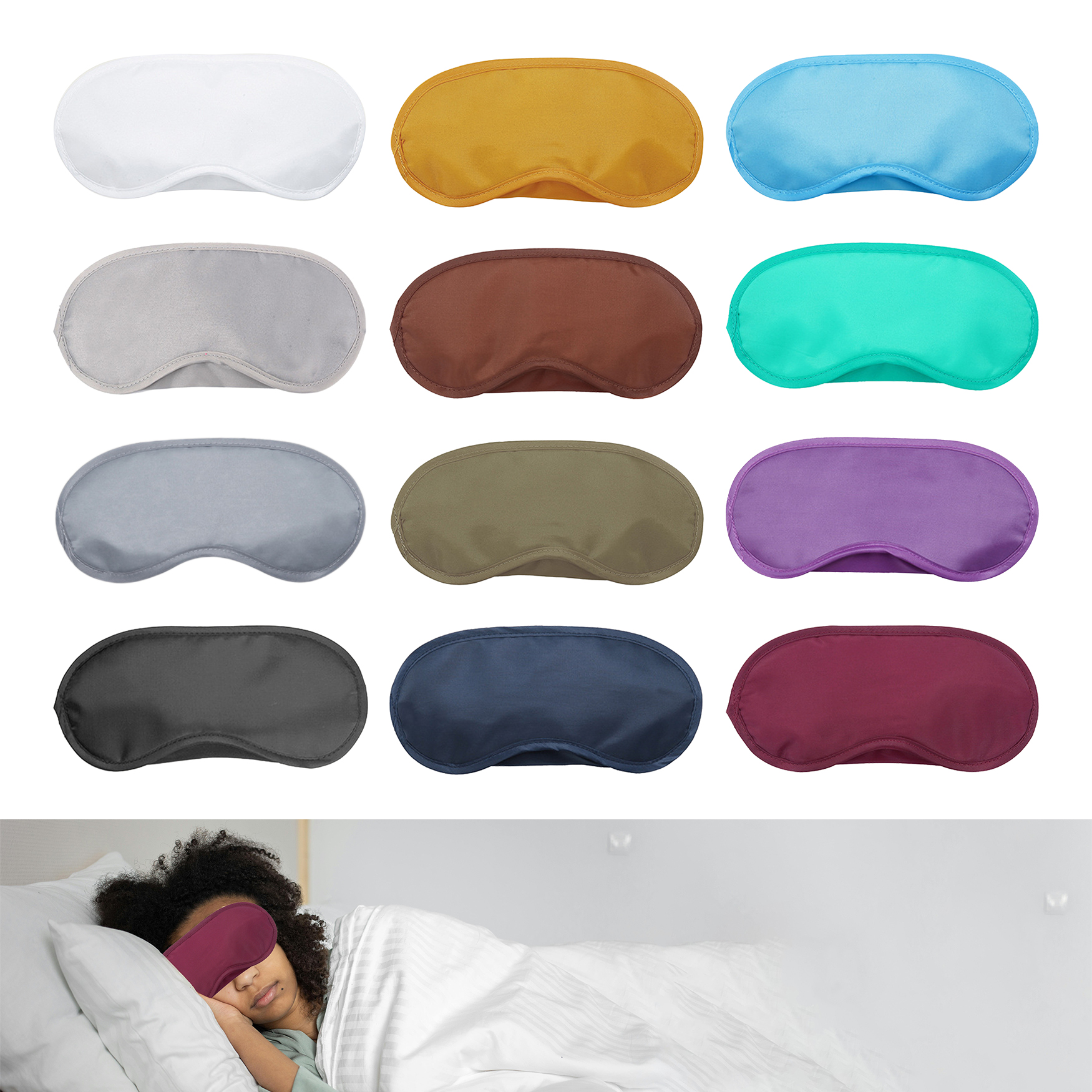 thumbnail video image 2 of Tisoloow 12 Pcs Eye Mask Sleep Masks Sleeping Mask Blindfold Eye Cover Team Building Games Party with Nose Pad and Adjustable Strap for Women Men Kids Dark Grey*6&Light Grey*6 One Size, 2 of 7