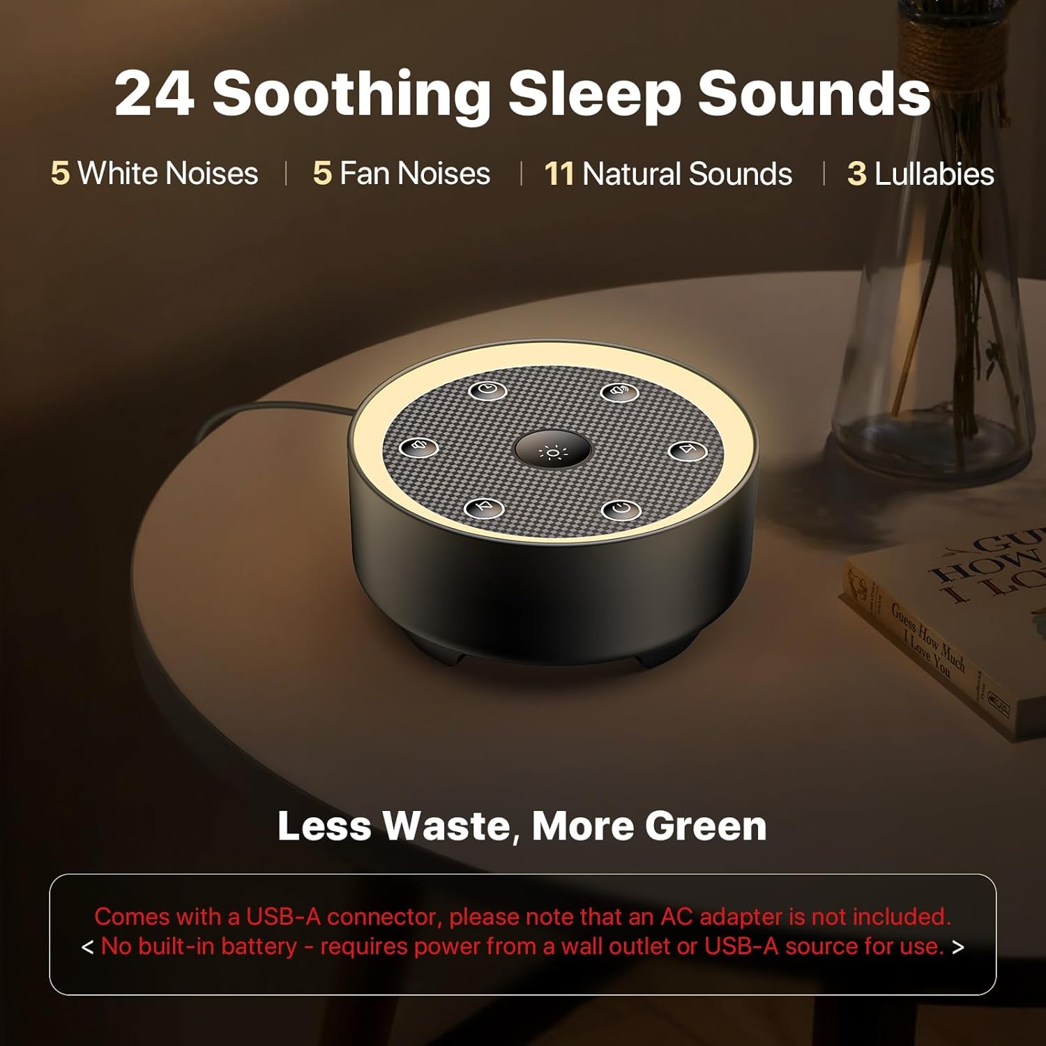 thumbnail video image 2 of Kipcush White Noise Machine with 21 Soothing Sounds, Night Light, and Timer for Babies, Adults, Travel,  Office and Home, 2 of 8