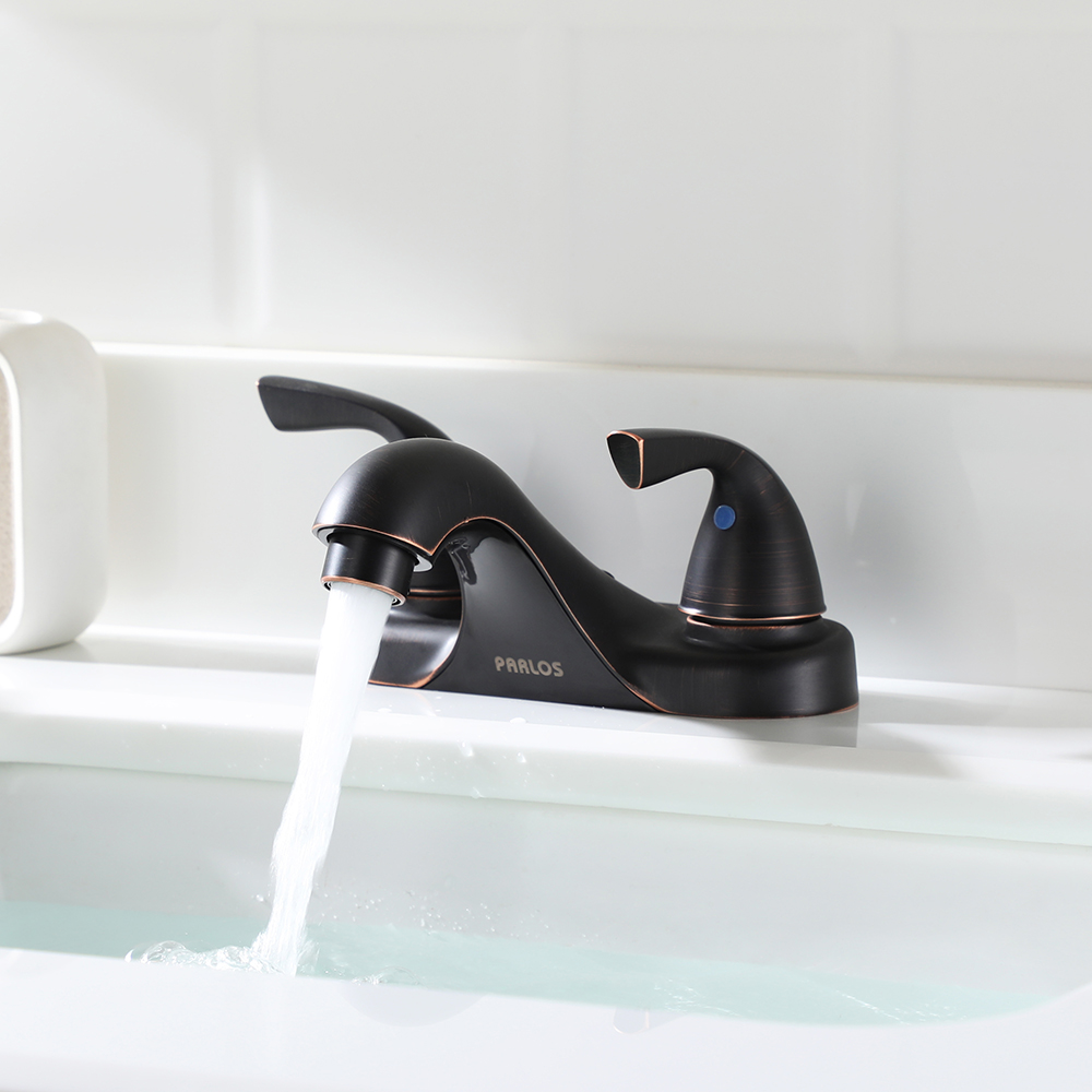 thumbnail video image 2 of PARLOS Centerset 2-handle Bathroom Faucet with Drain Assembly, 2 of 10