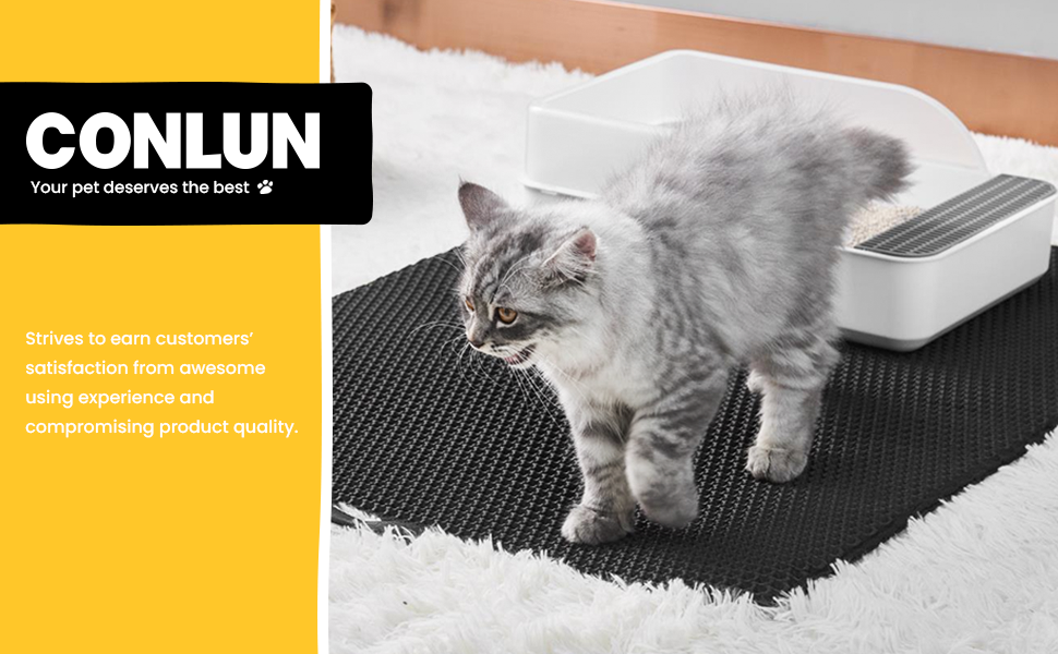 thumbnail video image 2 of Conlun Cat Litter Mat - 34"x26" Honeycomb Double Layer, Urine Waterproof, and Easy to Clean, 2 of 10