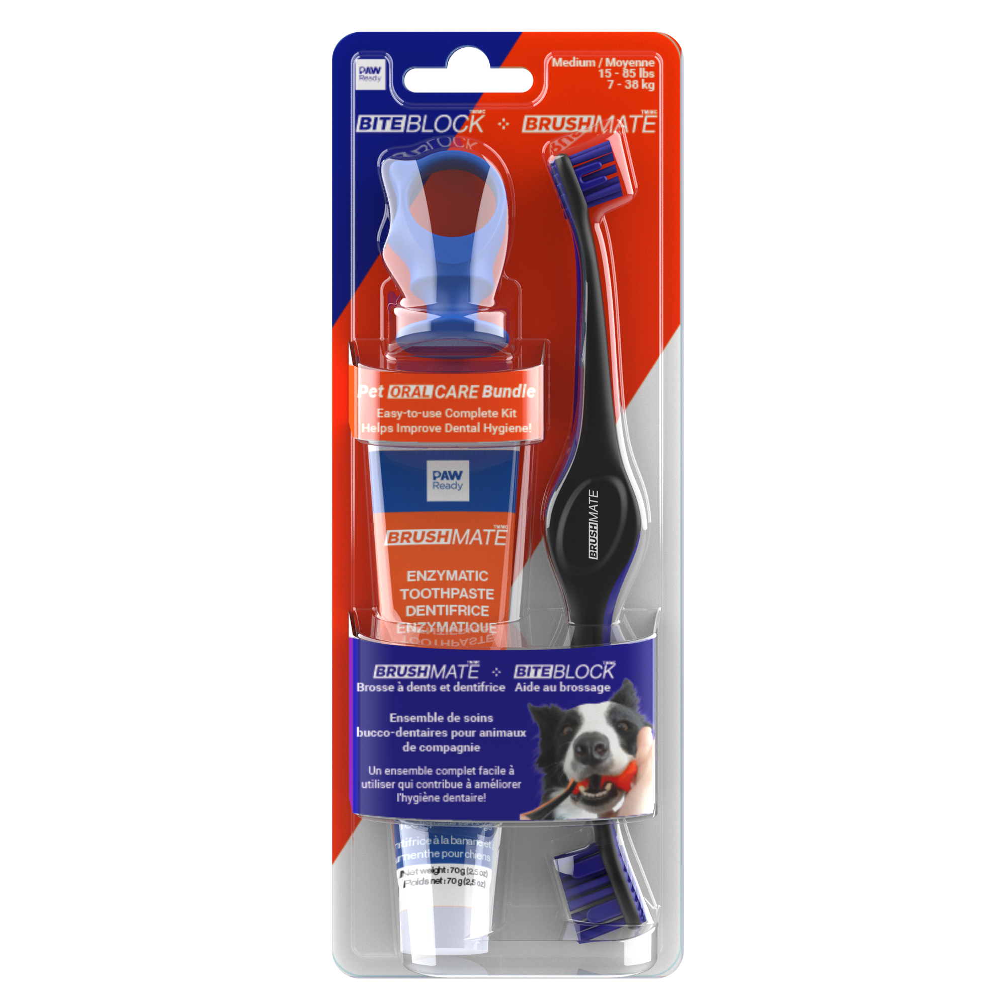 thumbnail video image 2 of Paw Ready Dental Hygiene Kit Medium Orange for Dogs and Cats, 2 of 12