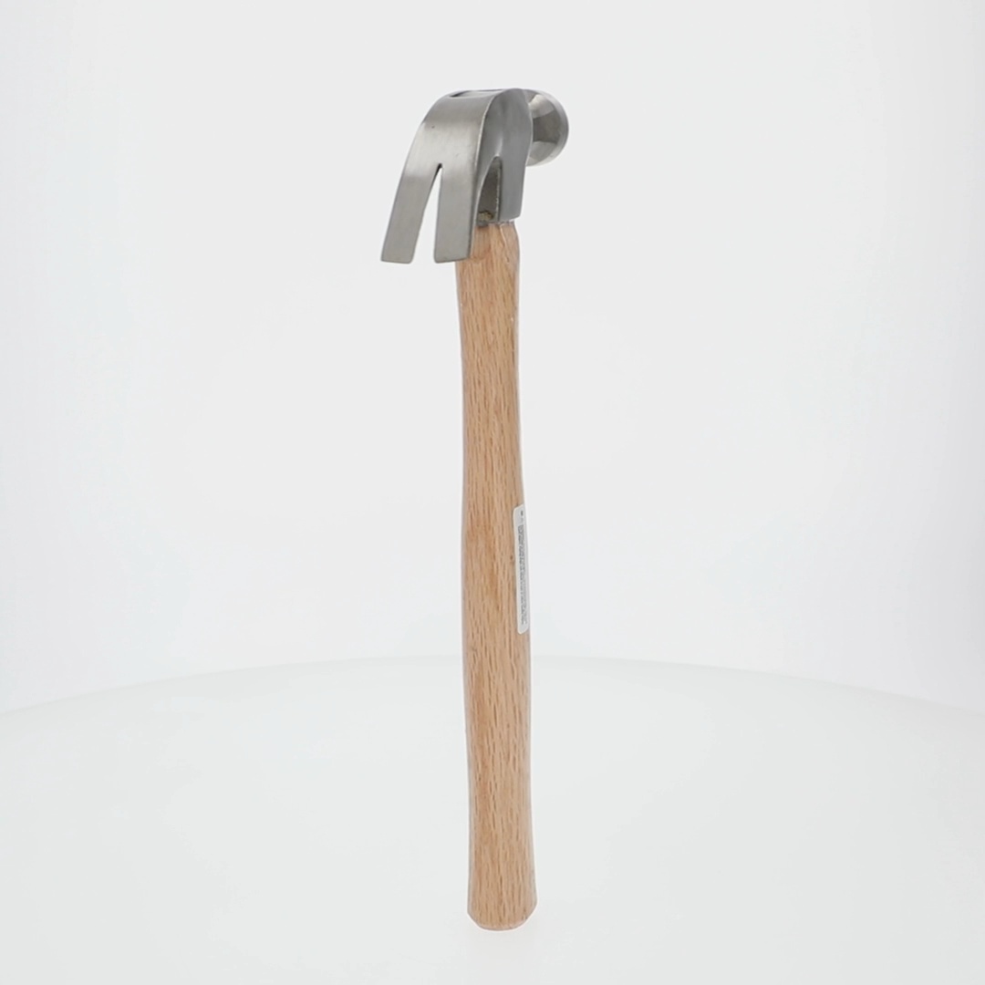 Hyper Tough 16 oz Wood Handle Claw Hammer with Steel Head and