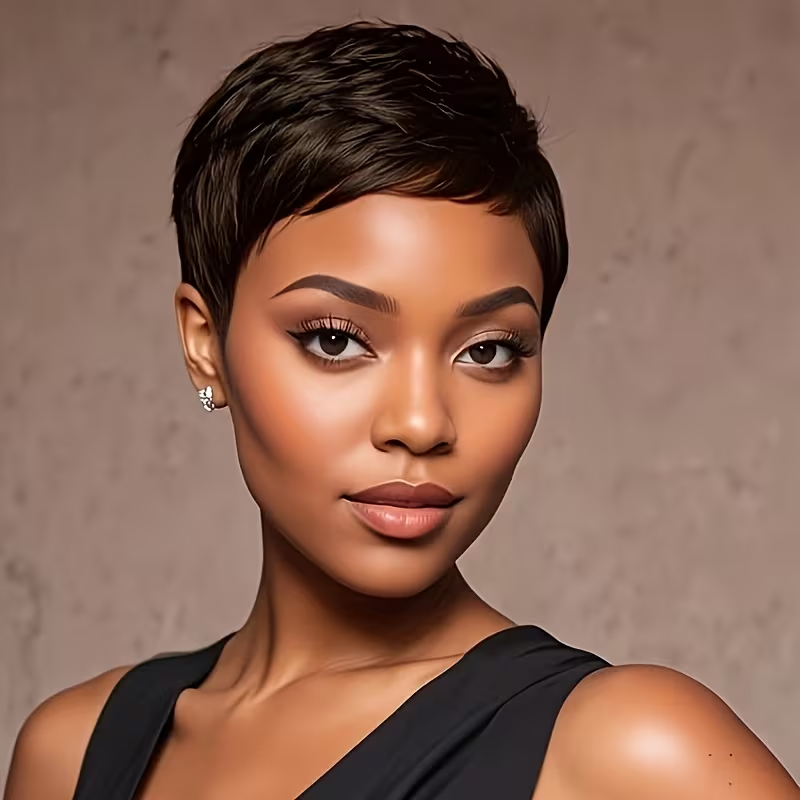 thumbnail video image 2 of Short Hairstyle Wig for Women - Made from 150% Density Brazilian Human Hair, Featuring a Rose Net Cap Design, Easy to Put On, Ideal for Everyday Wear, Allows for Quick Hairstyle, 2 of 7