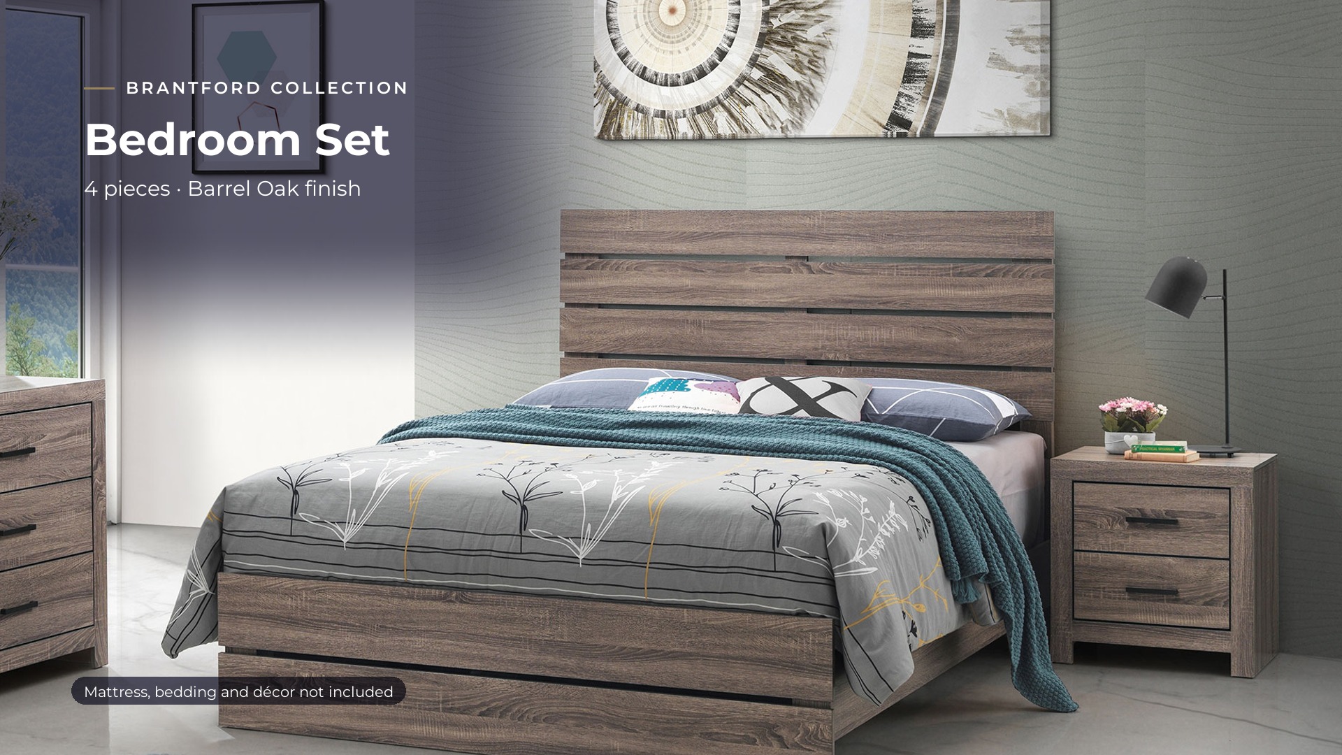 thumbnail video image 2 of Coaster Brantford 4-Piece Eastern King Bedroom Set, Barrel Oak, 2 of 19