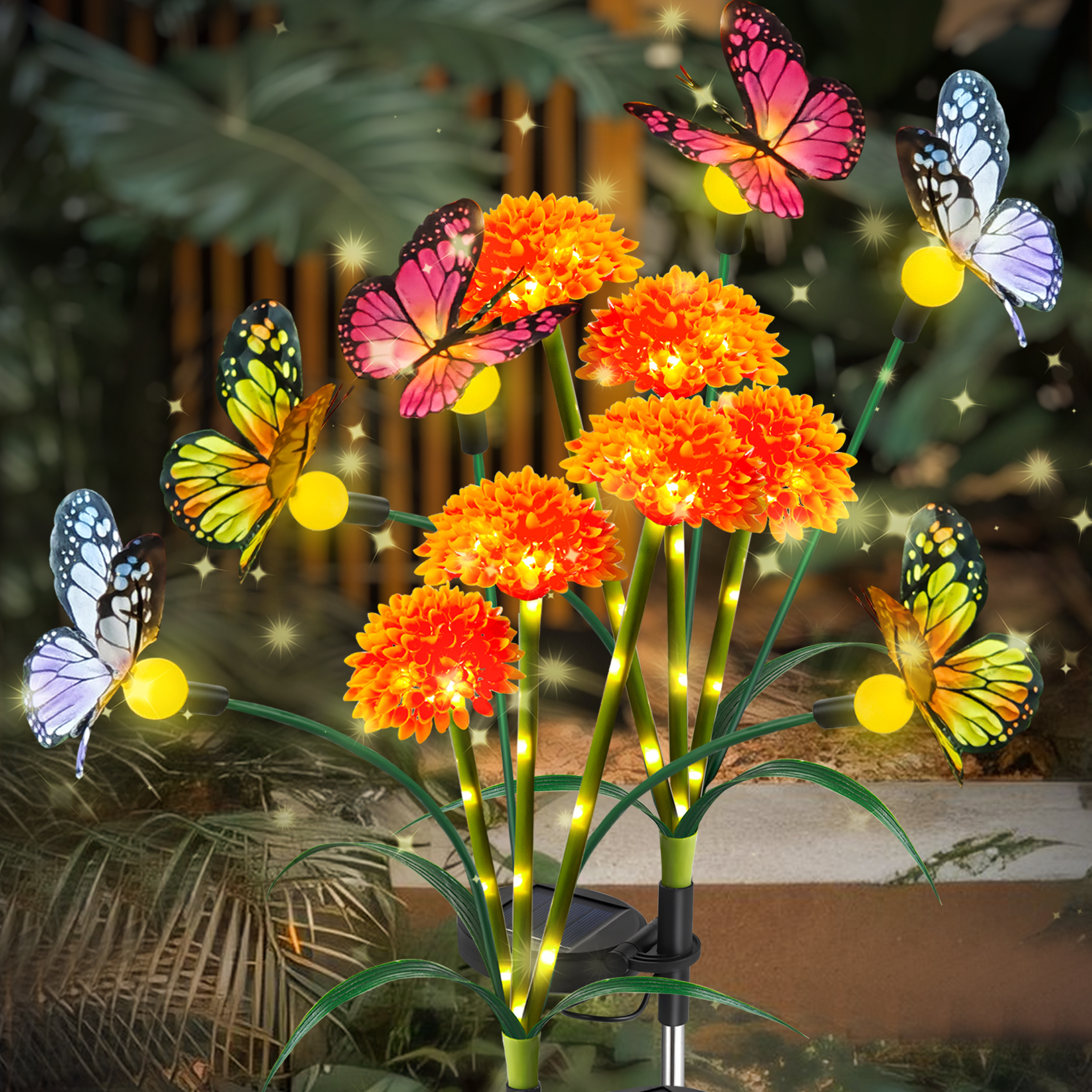 thumbnail video image 2 of 2 Pack Solar Garden Lights, Latest Swaying Flower And Butterfly Lights, Swaying With The Wind, Solar Outdoor Lights, Courtyard Channel Decoration, 2 of 8