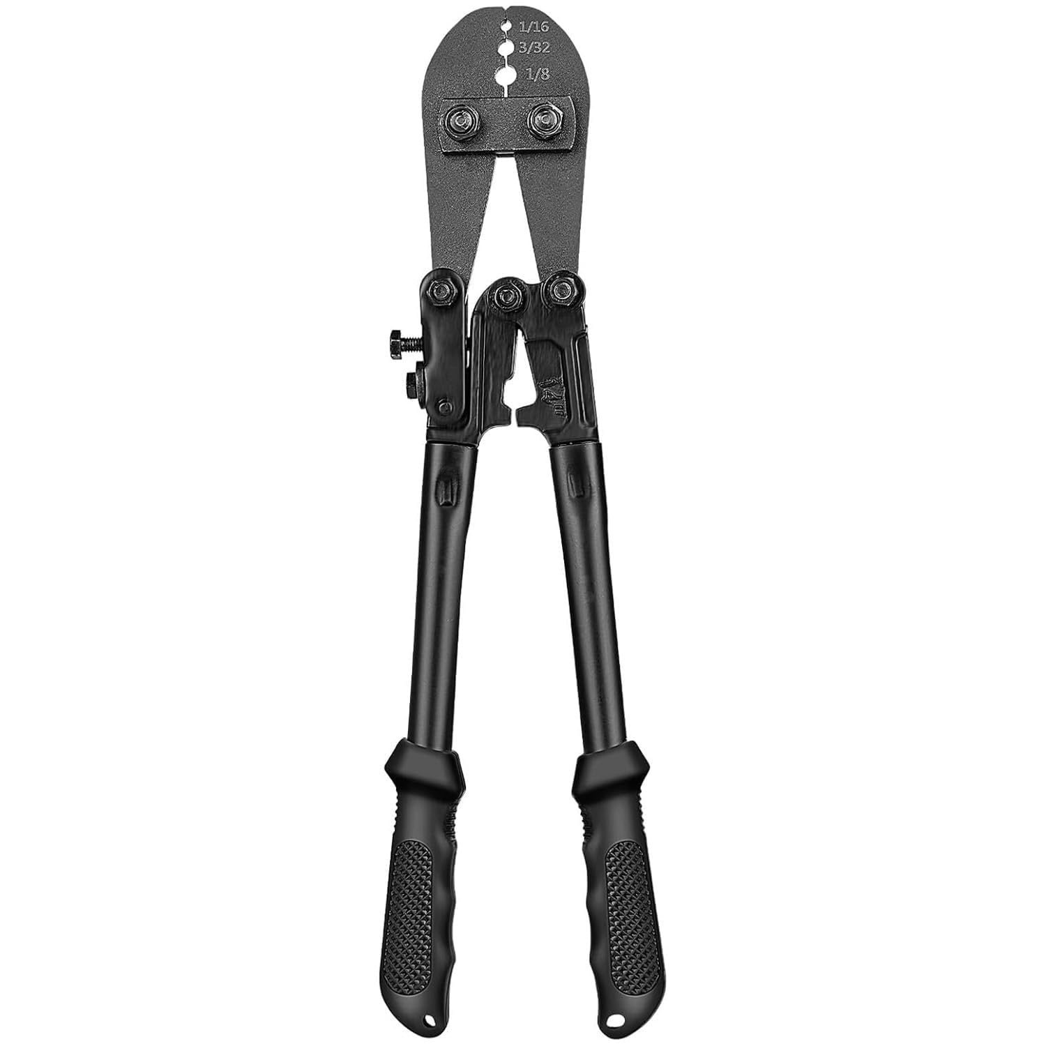 thumbnail video image 2 of TooTaci Wire Rope Crimper, Ferrule Crimp Tool Kit for Aluminum Oval Sleeves, Double Sleeves, Crimping Loop sleeve from 1/16-inch to 1/8-inch, 2 of 8