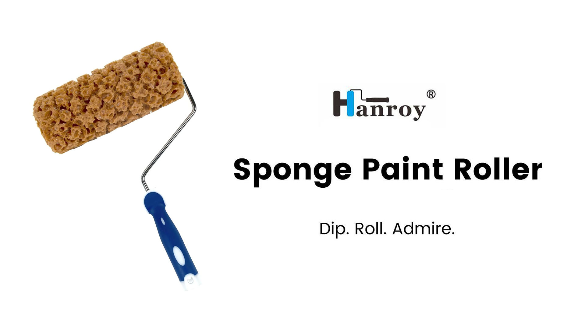 thumbnail video image 2 of Hanroy Sponge Paint Roller, Small 7" Seaweed Sponge Roller Brush Texture Paint Tool for Home Wall Art Deco (M90FT), 2 of 7