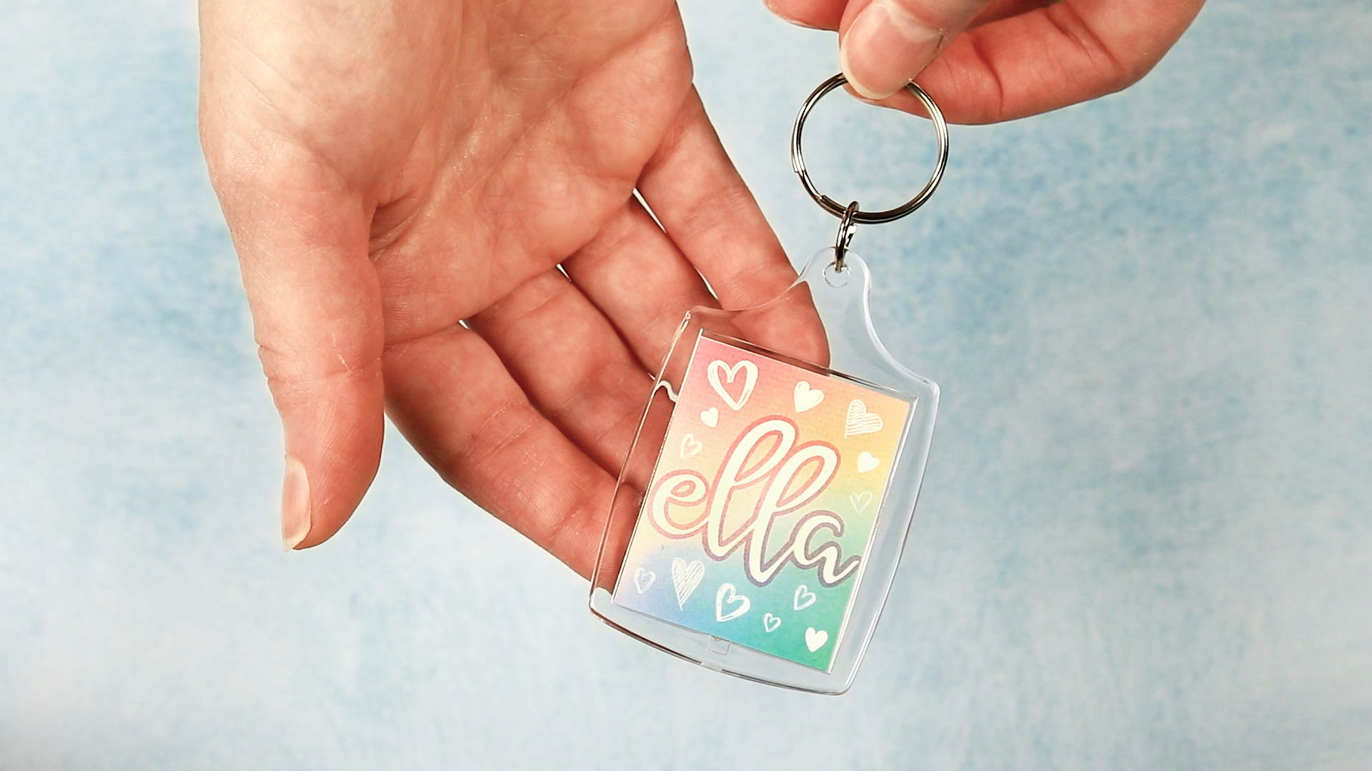 thumbnail video image 2 of Snapins 1.375" x 1.75" Clear Acrylic Photo Keychains - Pack of 144, 2 of 7