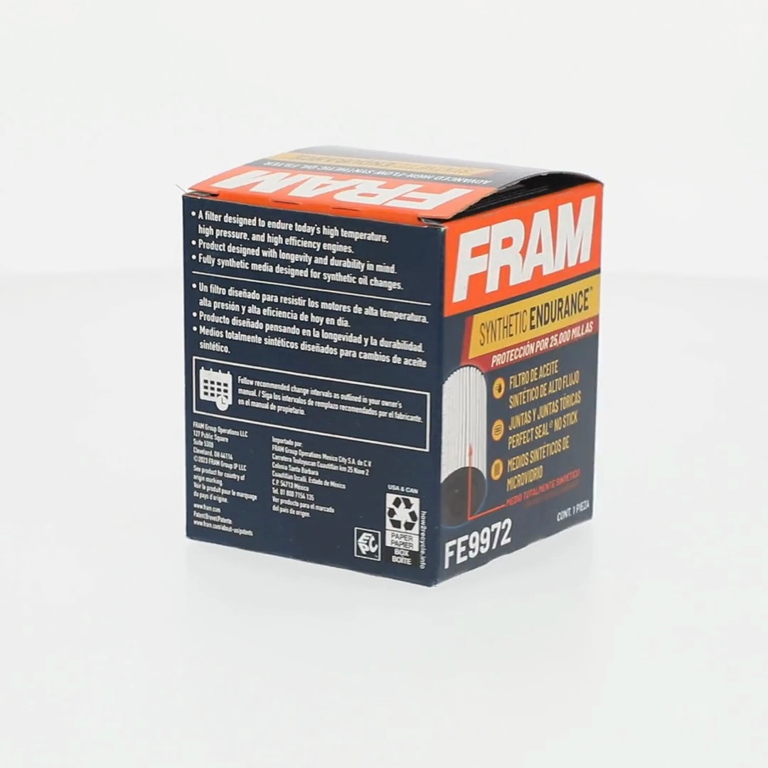 3 pack) FRAM Synthetic Endurance Premium Oil Filter, FE9972, 25K