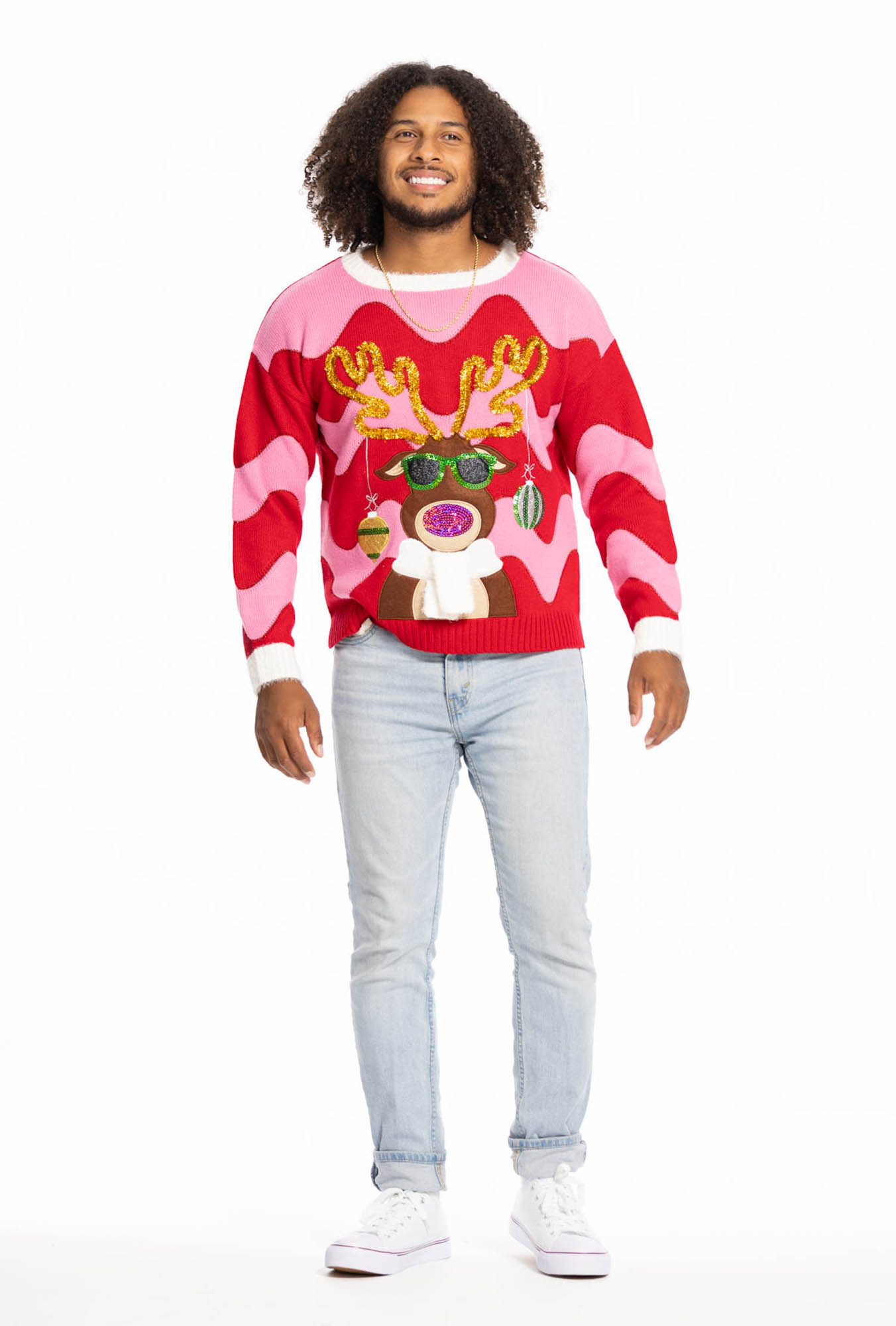 thumbnail video image 2 of Jollidays x Glitter and Lazers Women's Make it Rein Sweater, Sizes S -5X, 2 of 12