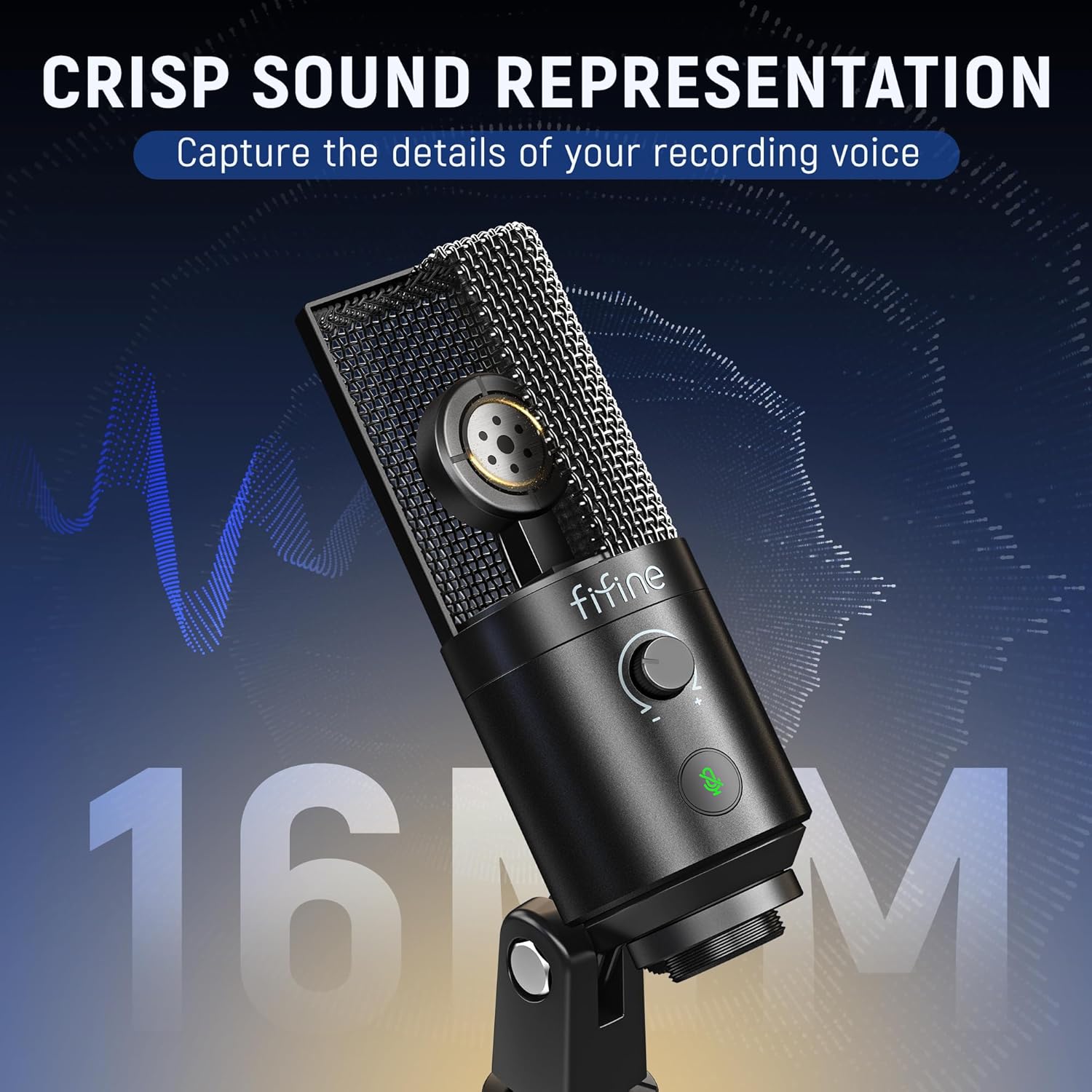 thumbnail video image 2 of FIFINE K669B Pro USB Computer Microphone for Laptop & Desktop, Metal Condenser Microphone with Mute, Gain Control, Pop Filter for Gaming and Streaming, 2 of 10