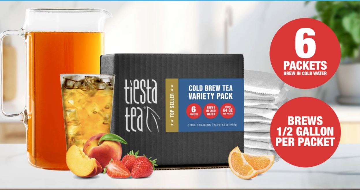 thumbnail video image 2 of Tiesta Tea - 6 Pack Cold Brew Tea Variety, Premium Loose Leaf Iced Tea Blends, Medium to Non Caffeinated Iced Tea, Sample Set with 6 Cold Brew Tea Bags - Each Bag Brews One 64oz Pitcher, 2 of 10
