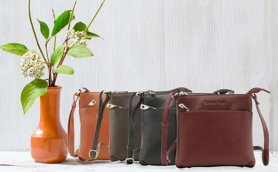 thumbnail video image 2 of Texan Bull Leather Crossbody Bags For Women-Adjustable Shoulder Strap Women Purses Travel Handbags, 2 of 10