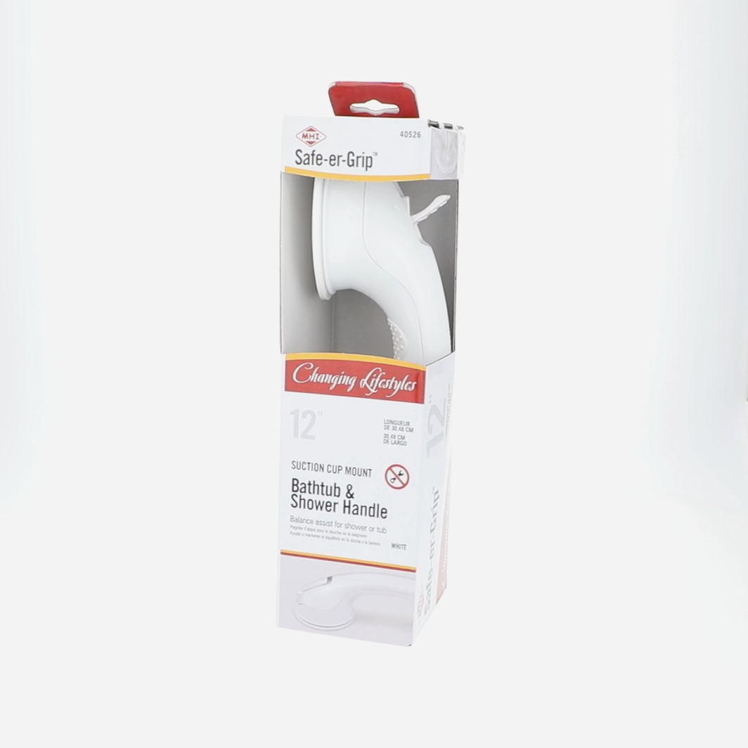 4 pack) Mommy's Helper Safe-er-Grip Bathtub and Shower Grab Bar 12" White -  Walmart.com