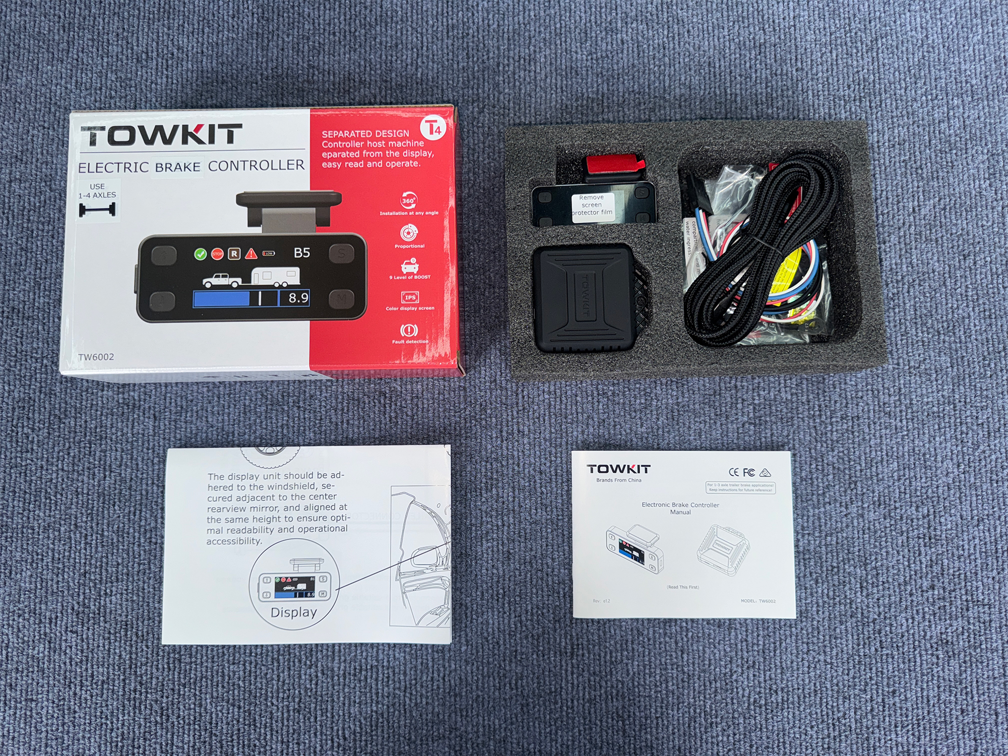 thumbnail video image 2 of Upgraded Trailer Brake Controller, Split Electric Brake Controller Kit, LCD Screen, Smart Chip, Proportional Brake Controller for Trailers with 1-4 Axles, 2 of 9