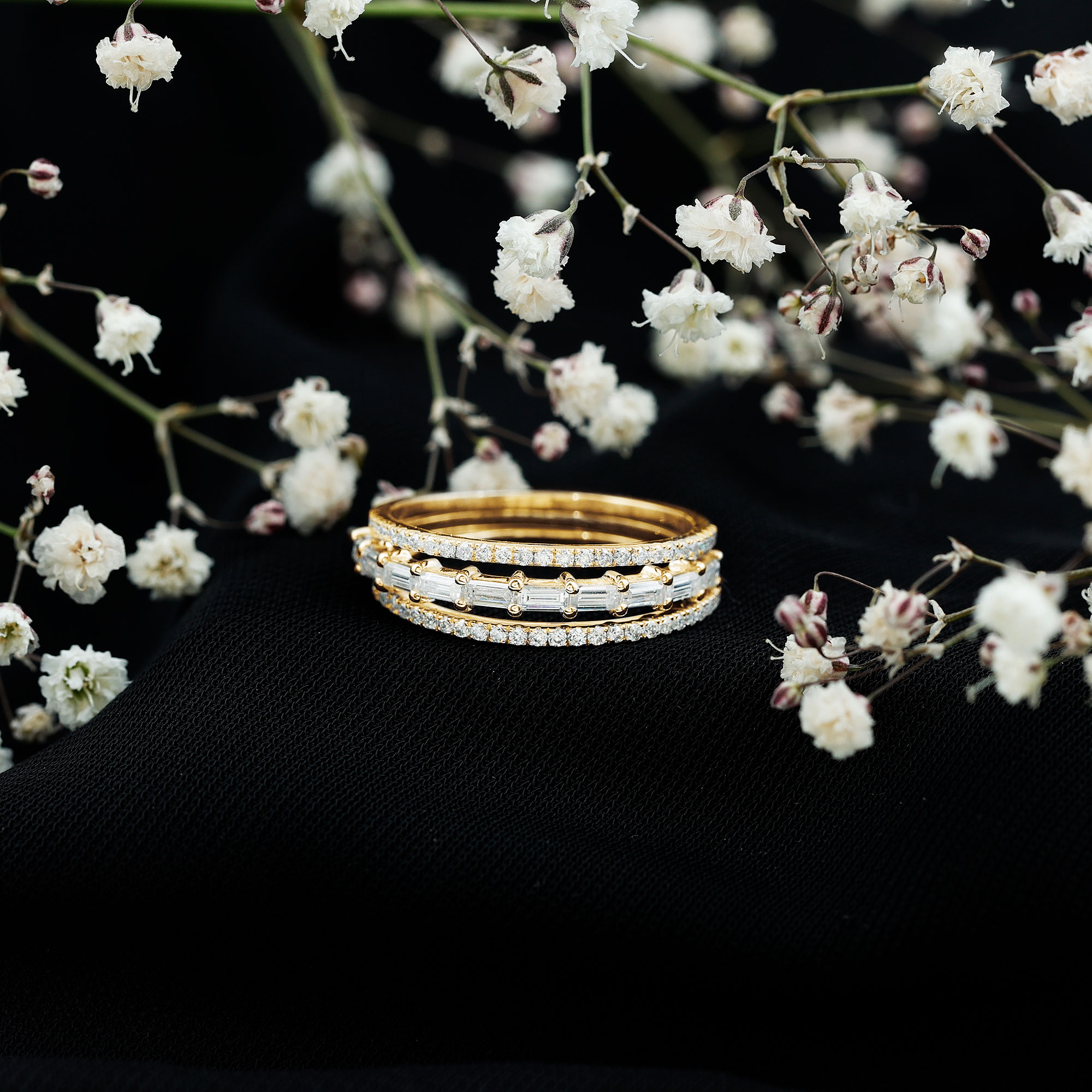 thumbnail video image 2 of Certified Moissanite Ring Set for Women (1 CT, D-VS1 Quality, Rosec Jewels), 14K Rose Gold, US 7.00, 2 of 4