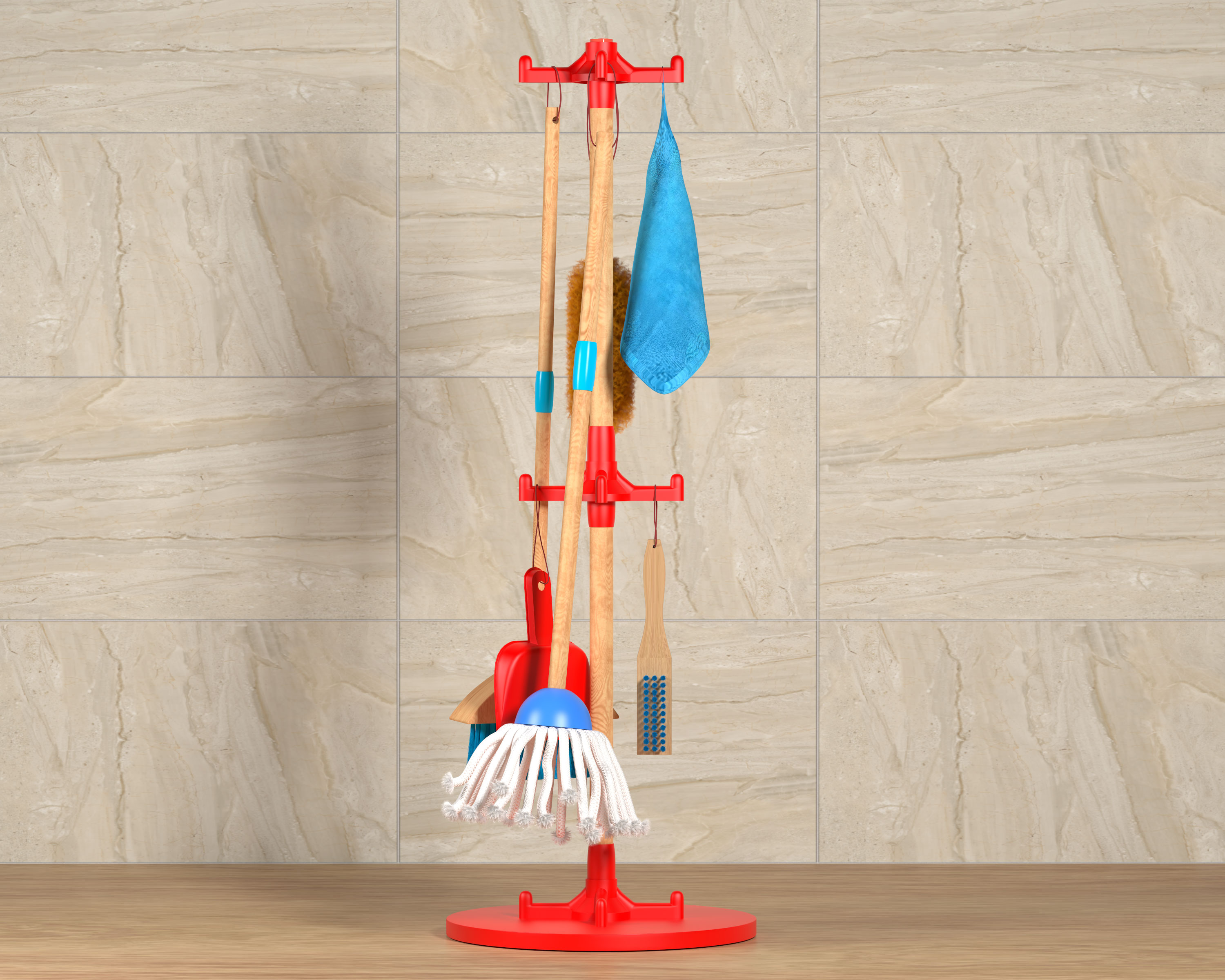 Sweep n' Clean, Wooden Cleaning Set