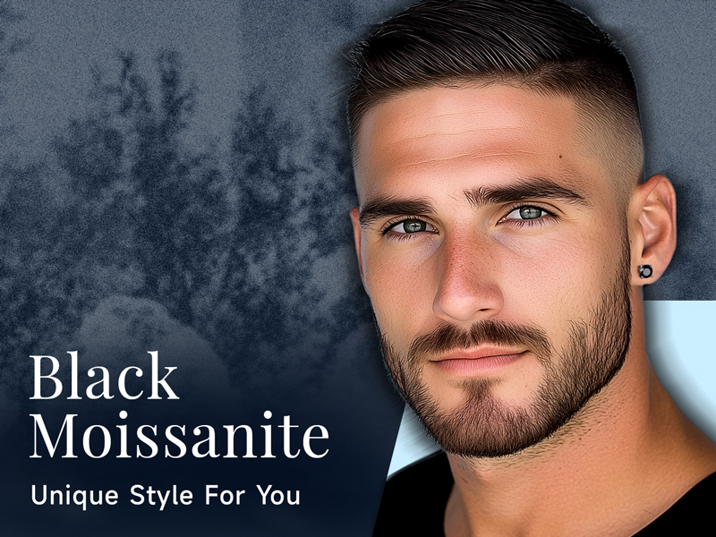 thumbnail video image 2 of MomentWish Black Moissanite Stud Earrings for Men,2 Carat D Color VVS1 Simulated Diamond 925 Sterling Silver Solitaire Earrings, 2 of 9