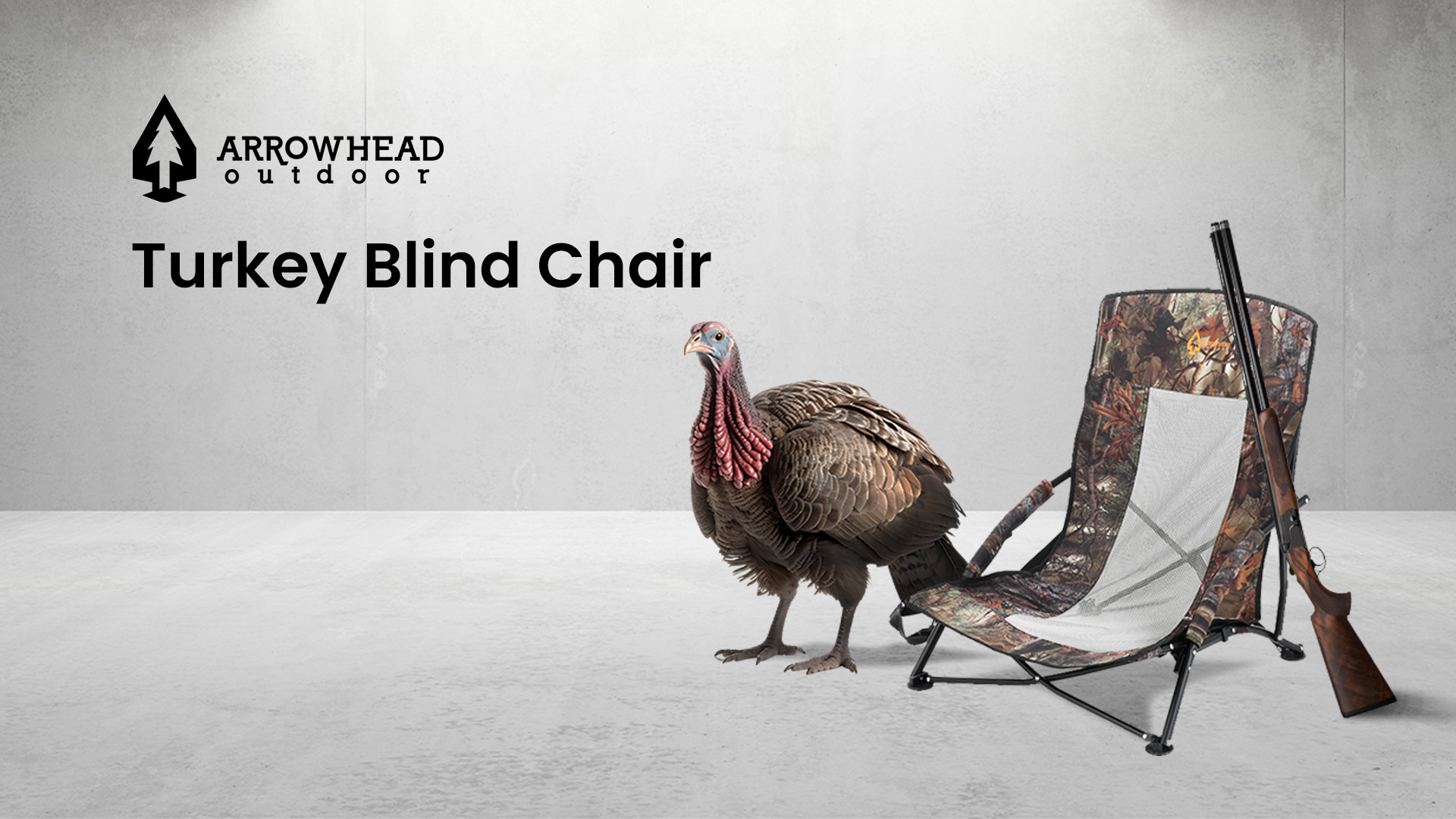 thumbnail video image 2 of ARROWHEAD OUTDOOR Portable Folding Turkey Hunting Blind Chair with Padded Armrest, No-sink Feet and Shoulder Strap, Camouflage, Low Profile, Mesh Seat, 2 of 19