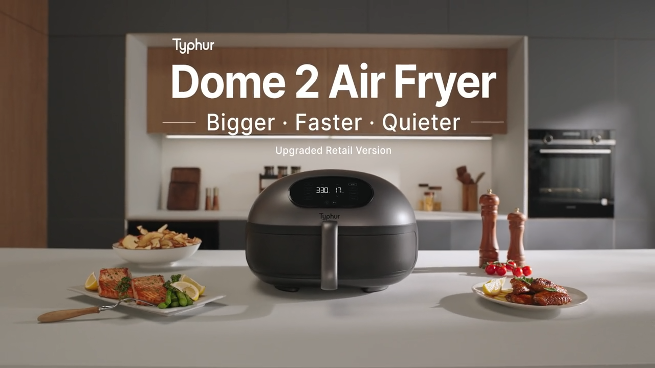 thumbnail video image 2 of Typhur Dome 2 Self-Clean Air Fryer with Dual Heating,Fits 12" Pizza,15 Functions,Exclusive Adjustable Fan Speed, 2 of 19