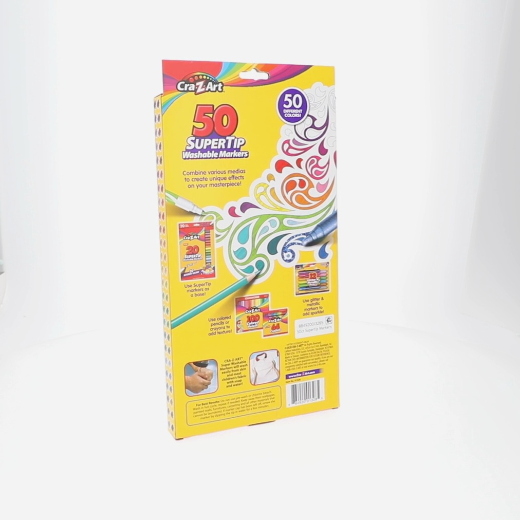 Larose Industries Washable Markers Set 50 Colors Including 12