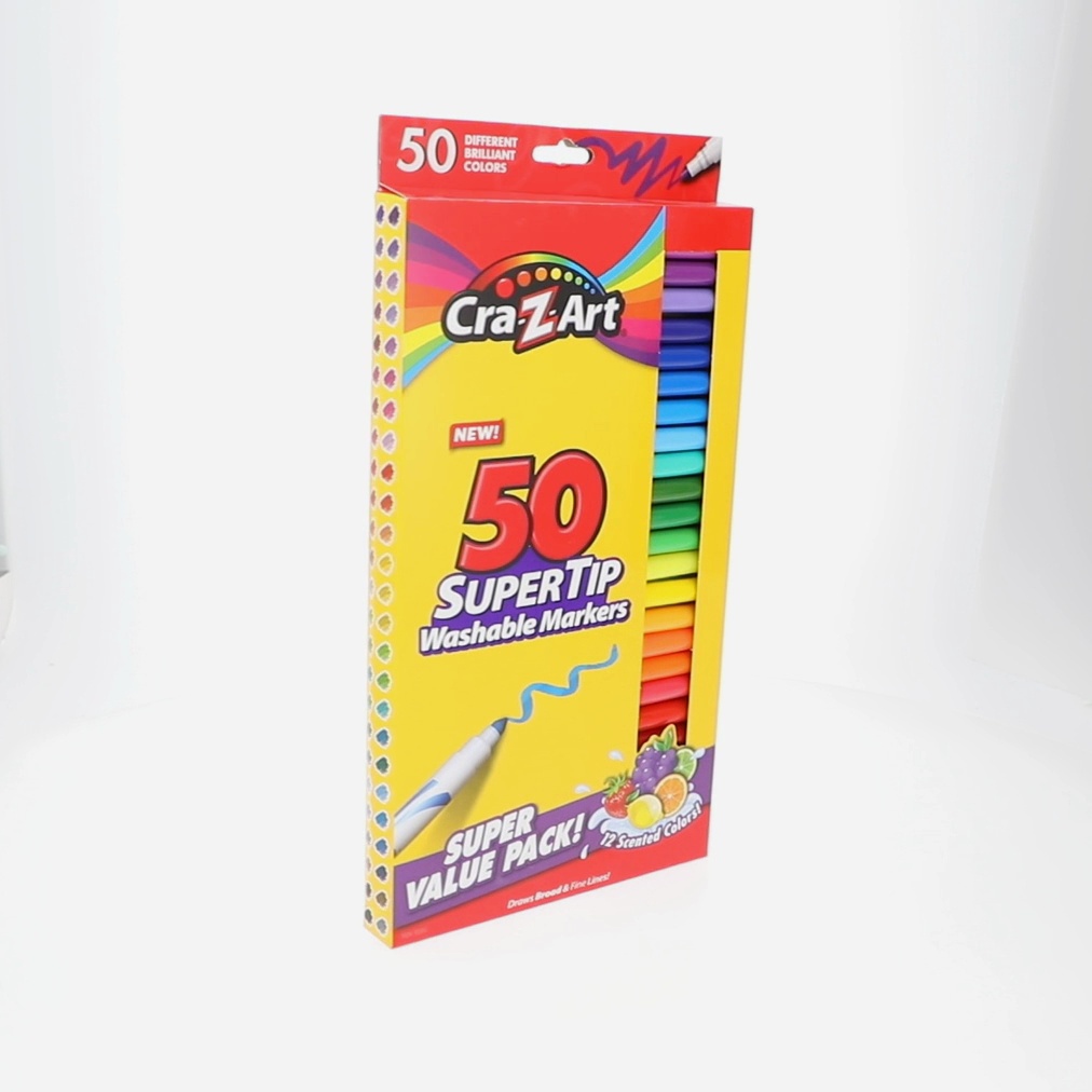 Larose Industries Washable Markers Set 50 Colors Including 12