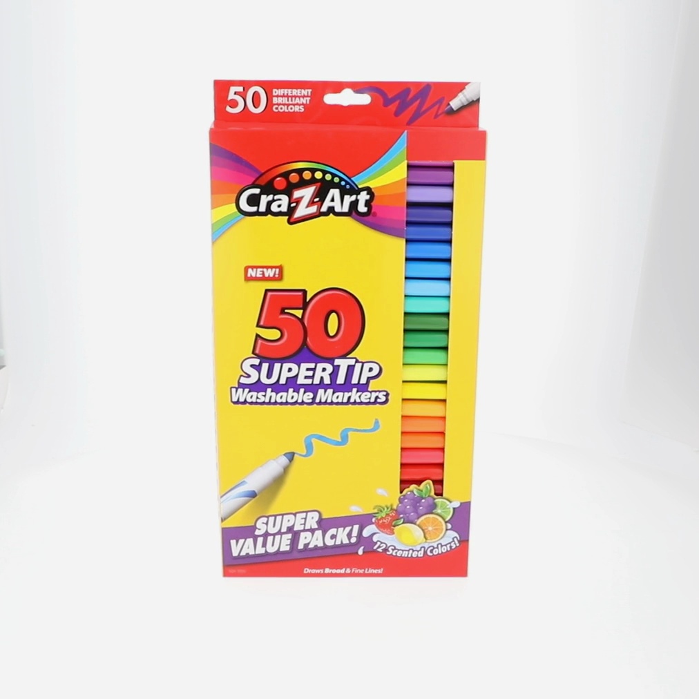 Larose Industries Washable Markers Set 50 Colors Including 12