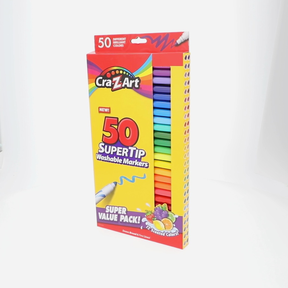 Larose Industries Washable Markers Set 50 Colors Including 12