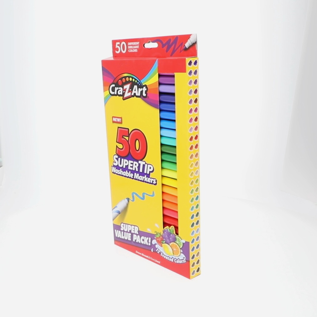 Larose Industries Washable Markers Set 50 Colors Including 12