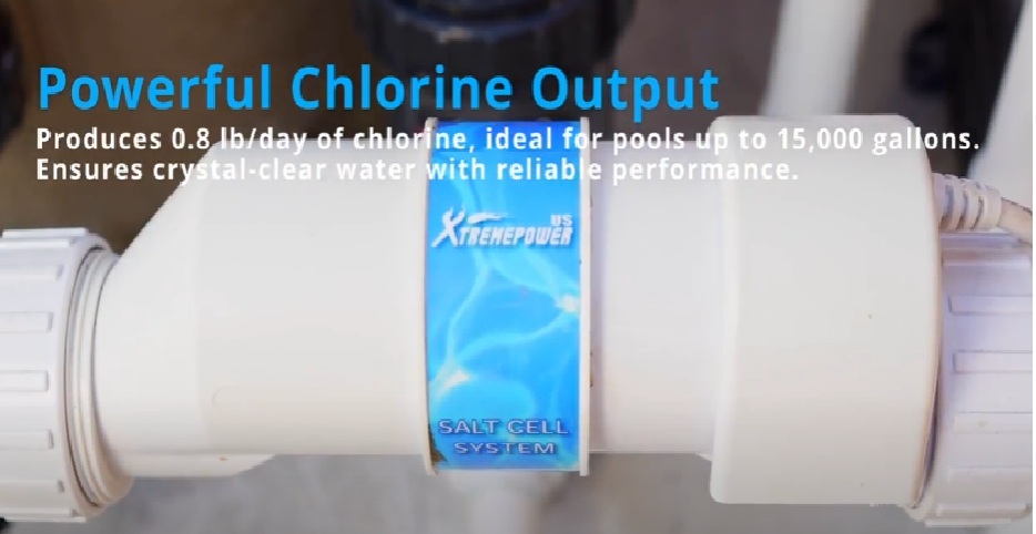 thumbnail video image 2 of XtremepowerUS Universal Salt Cell Plate Up to 15,000 Gallons, Chlorination Salt Cell For In-Ground Swimming Pools, 15K Cell Plate With Temperature Sensor, 2 of 4