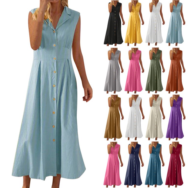 Long sleeves green midi button up linen dress women 4833 Long sleeves green midi button up linen dress women 4833