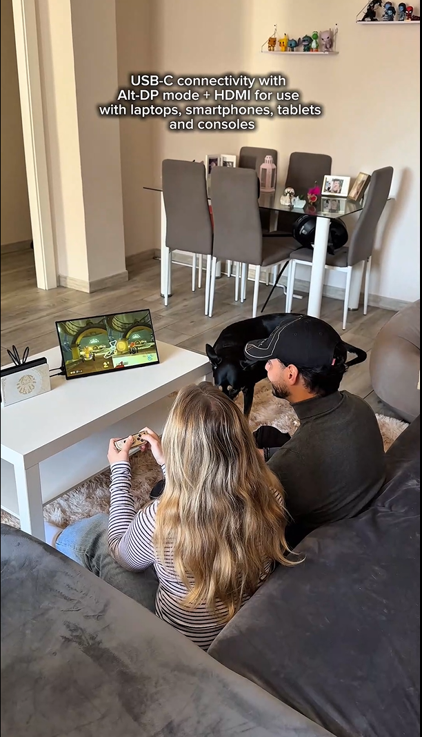 thumbnail video image 2 of UPERFECT 15.6" Portable Monitor for Home & Office, 1.4lb Lightweight Travel Monitor, 1080P FHD USB-C HDMI, W/ Speakers, 2 of 9