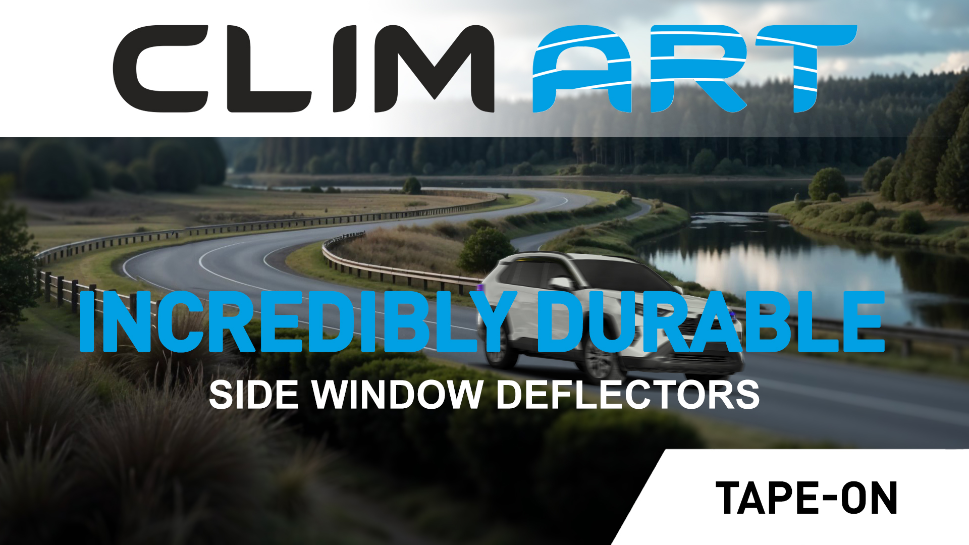 thumbnail video image 2 of CLIM ART Incredibly Durable Rain Guards for Ford Edge 2015-2024, Original Tape-on Window Deflectors, Vent Deflector, Window Visors, Car Accessories, 6 pcs. - 522222, 2 of 9