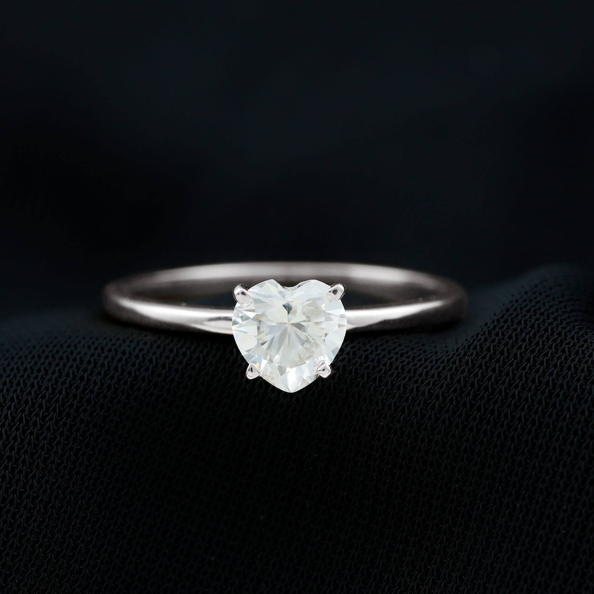 thumbnail video image 2 of Rosec Jewels Certified Lab Grown Diamond 7mm Heart Engagement Ring, EF-VS Quality - Ready To Gift, 10K Yellow Gold, US 12.50, 2 of 9