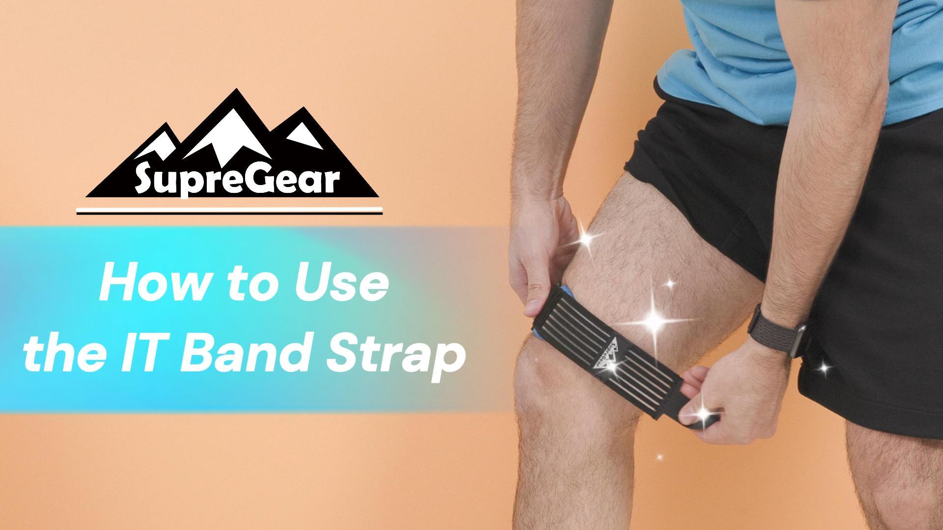 thumbnail video image 2 of SupreGear Adjustable IT Band Strap for Knee, Thigh, and Hip Support, Black, 2 of 9