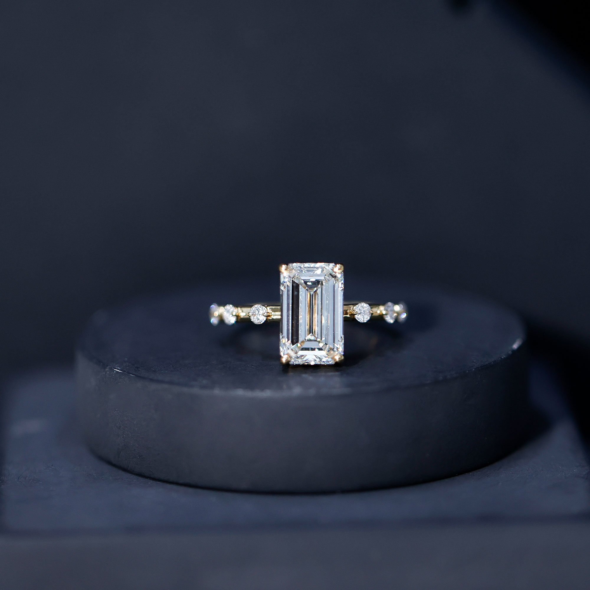 thumbnail video image 2 of Rosec Jewels Lab Grown Diamond Emerald Cut Engagement Ring 4 Carat - IGI Certified Diamond Solitaire Ring - E-VS1 Quality, 925 Sterling Silver, US 4.00, 2 of 9